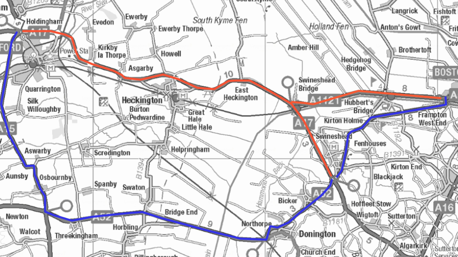 A map showing the diversion route for the work
