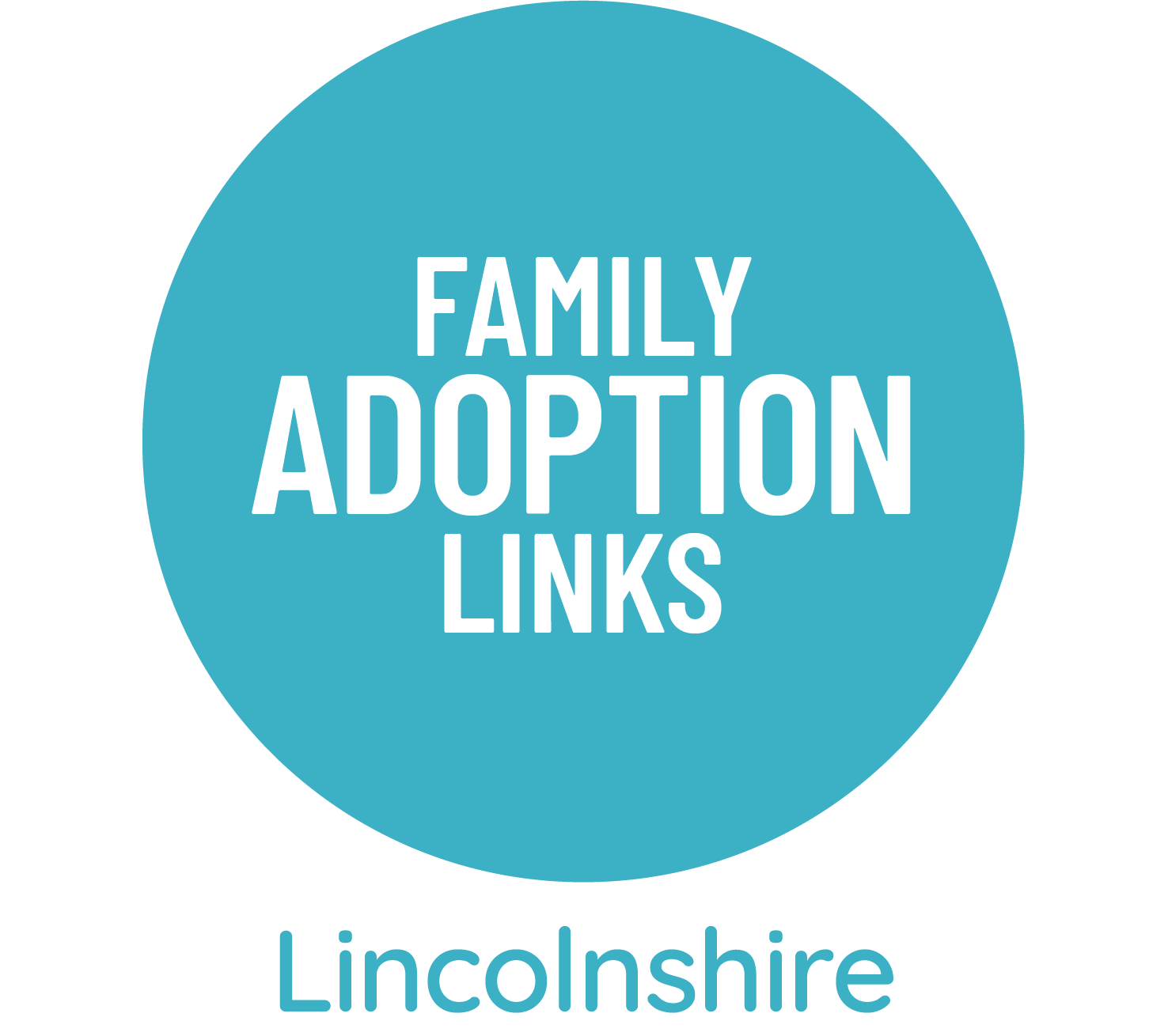 Blue circular logo for Family Adoption Links in Lincolnshire