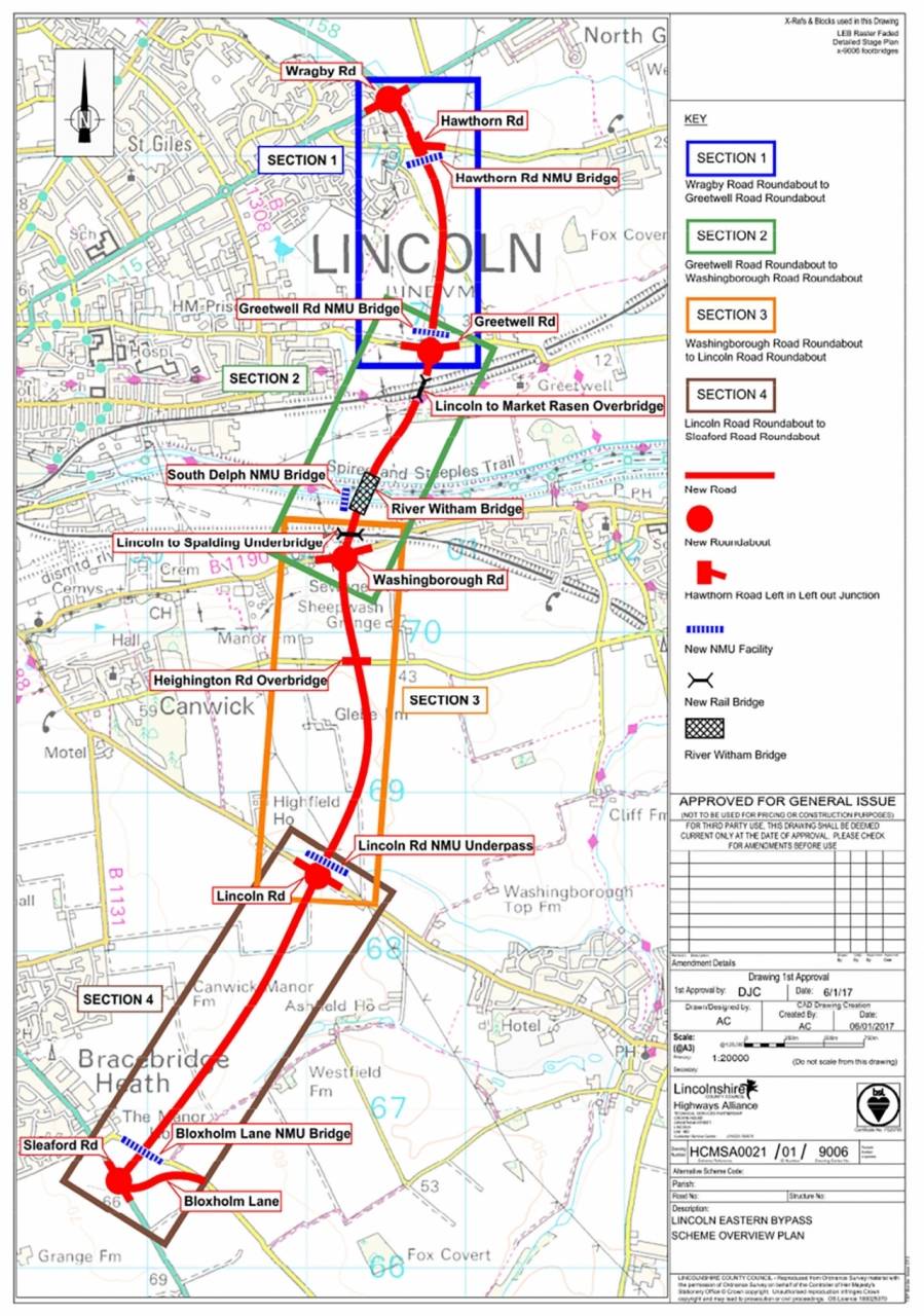 Lincoln Eastern Bypass route