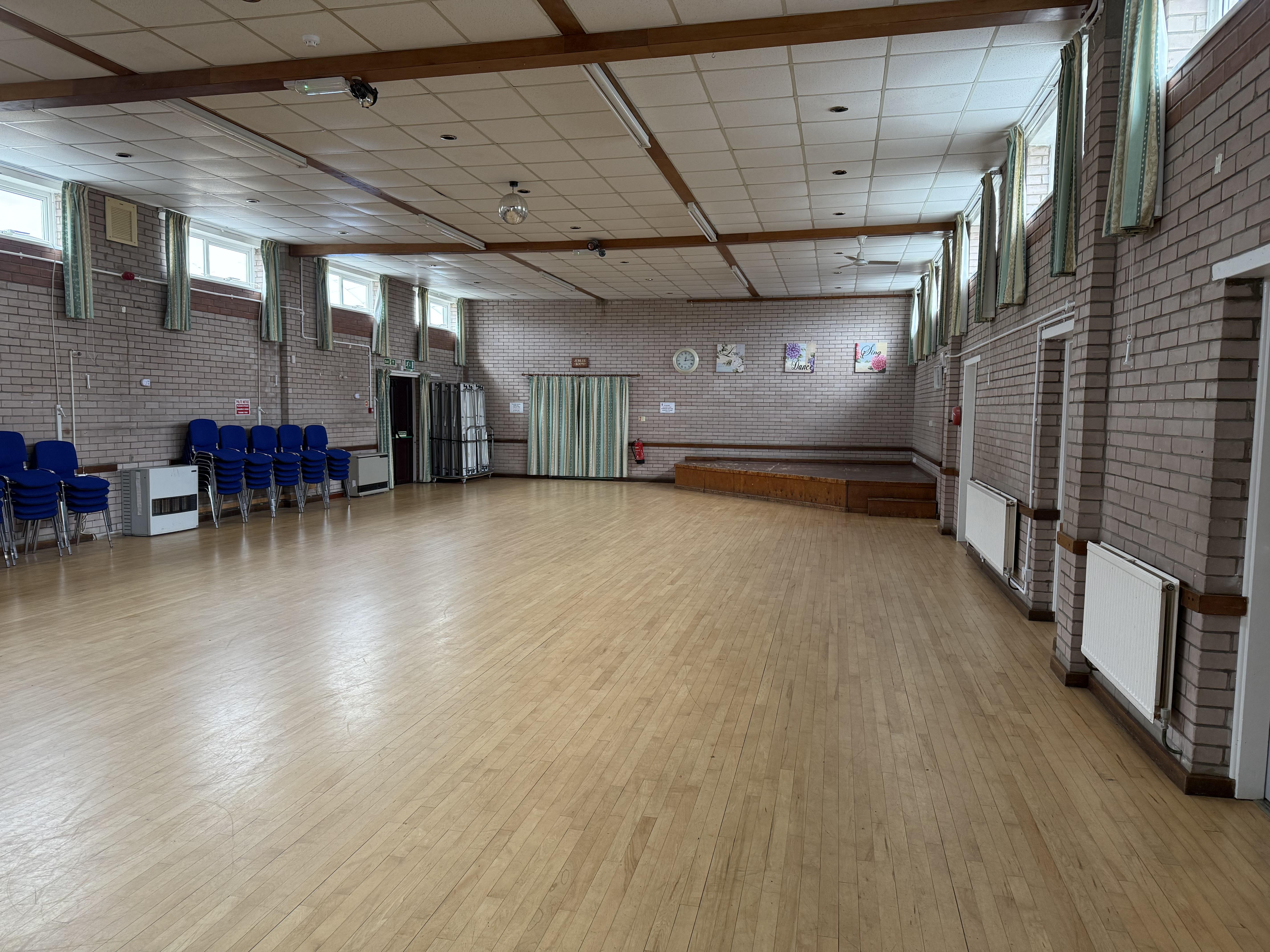 A photo of the interior of Dunholme Village Hall