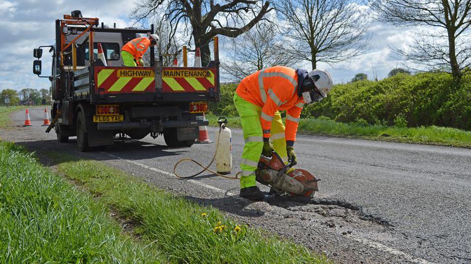 Pothole repair to road