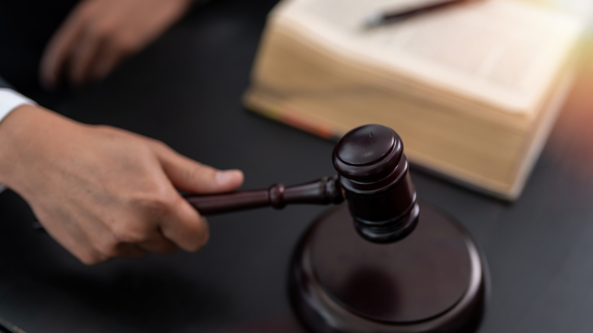 A magistrate uses a gavel