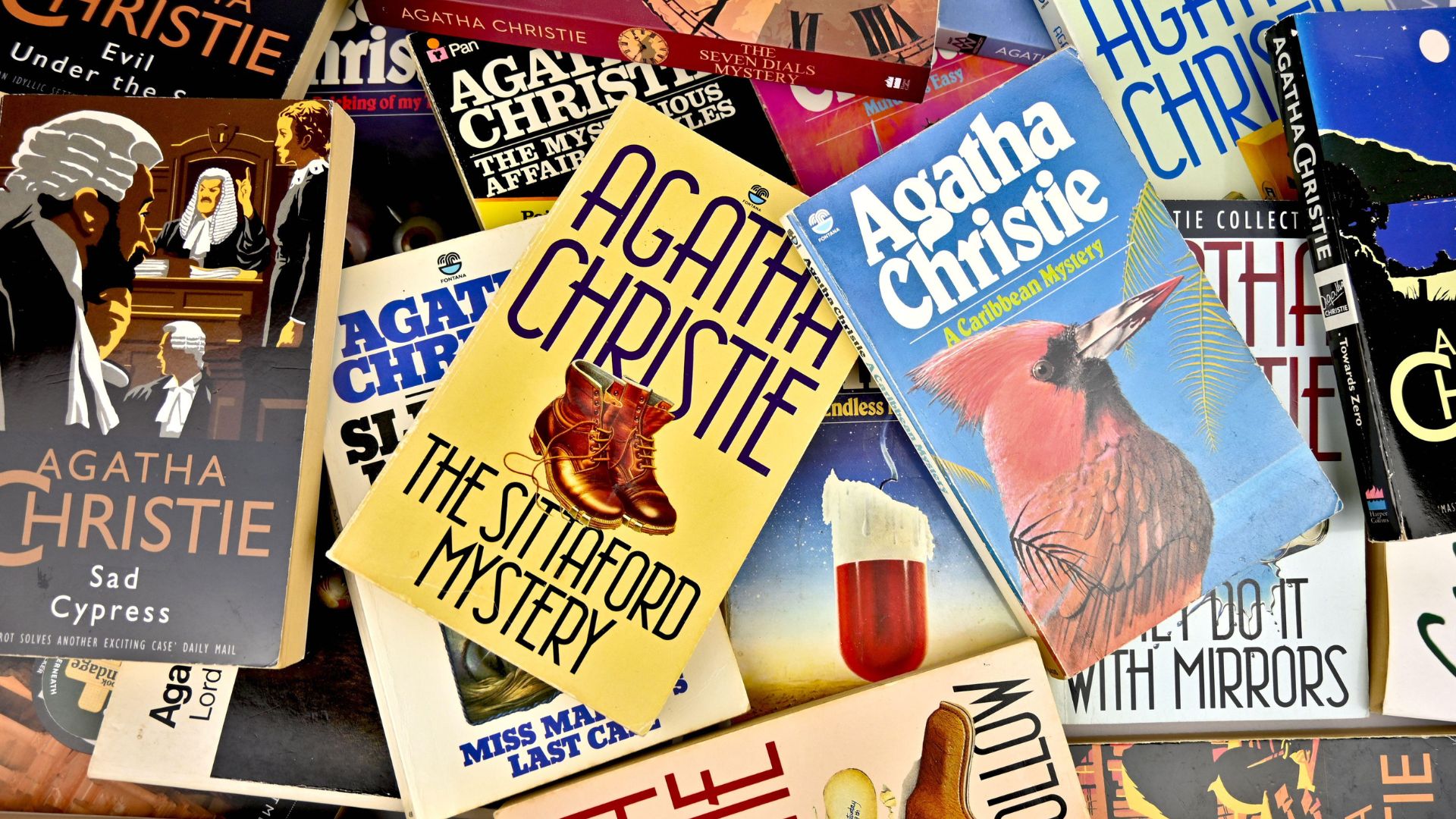 Collection of Agatha Christie novels © Alamy