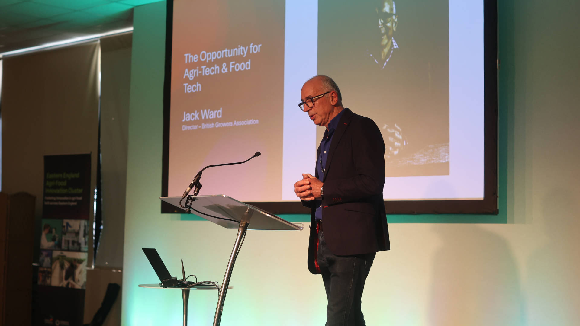 Man presenting on stage