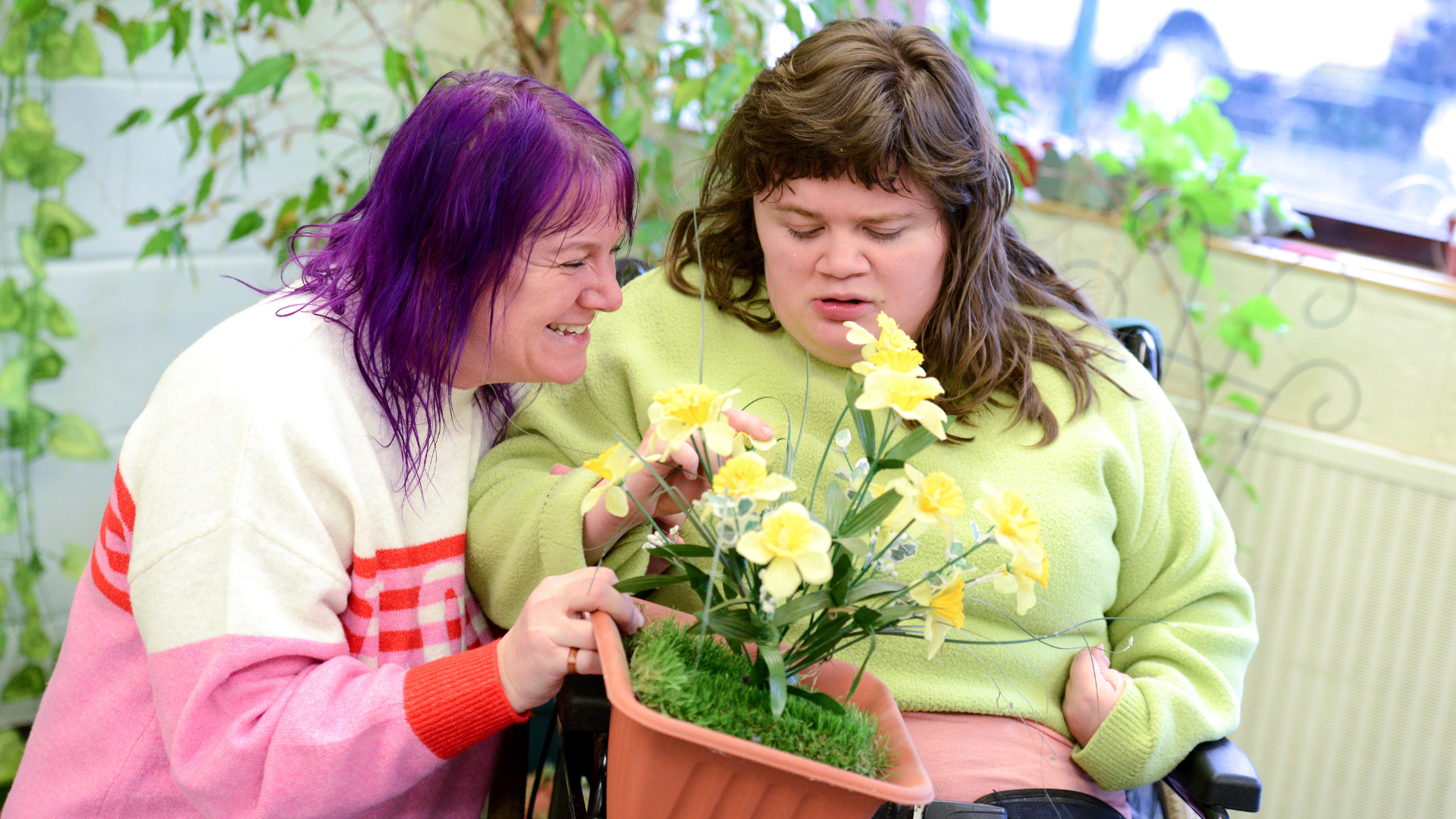 Eloise Needham (right) and her mum Caroline, enjoy an afternoon at Ancaster Day Centre.