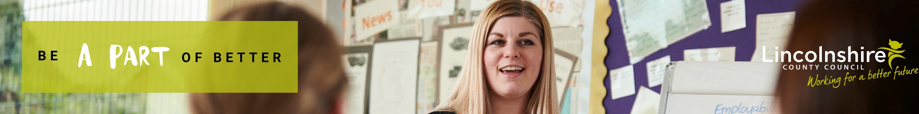 Women smiling with text reading 'be a part of better'