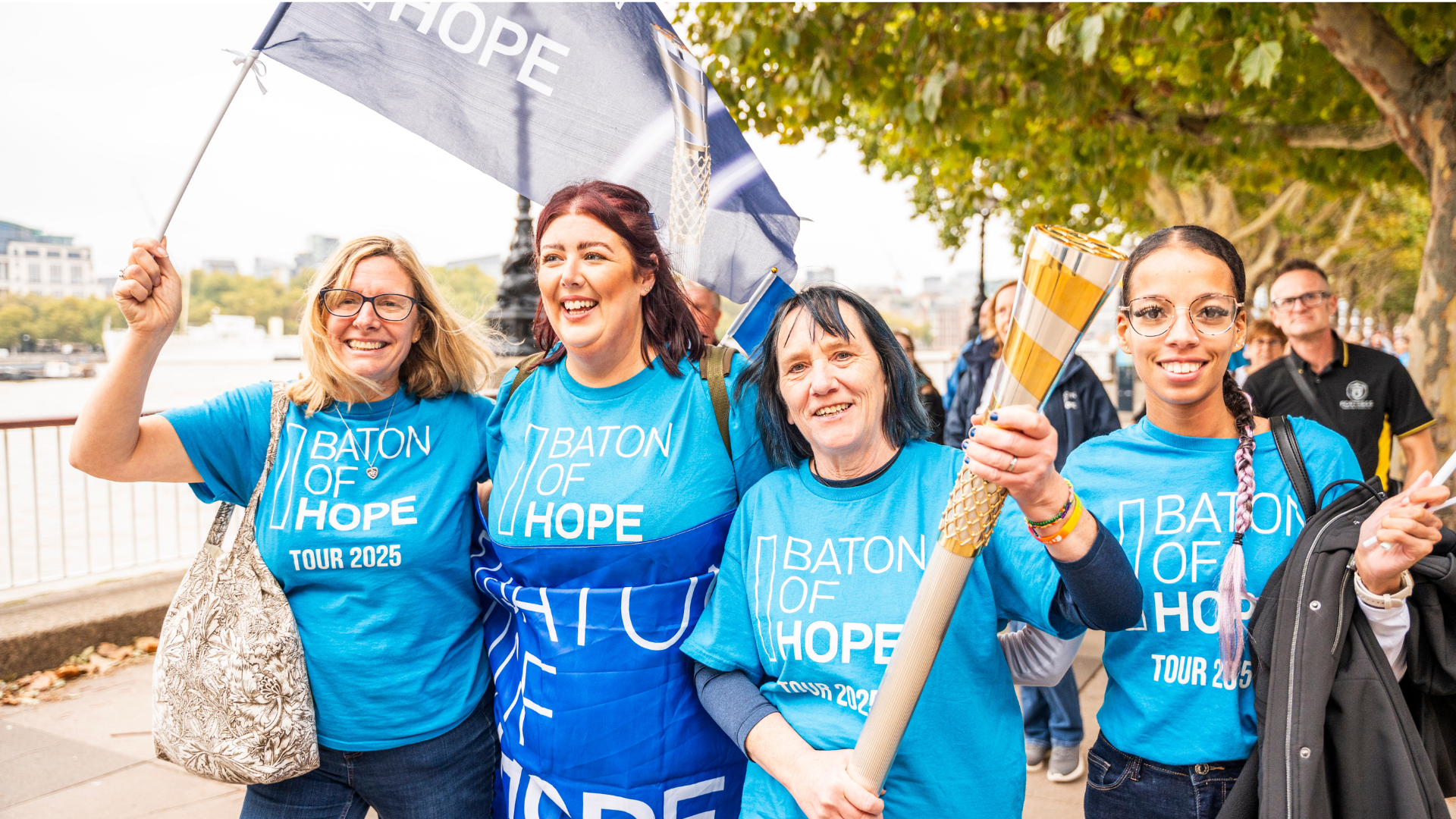 People taking part in the Baton of Hope tour