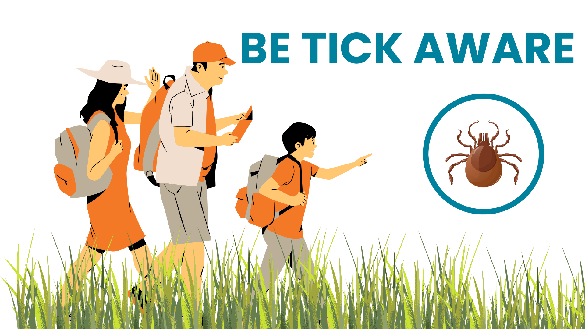 Graphic of family walking in tall grass