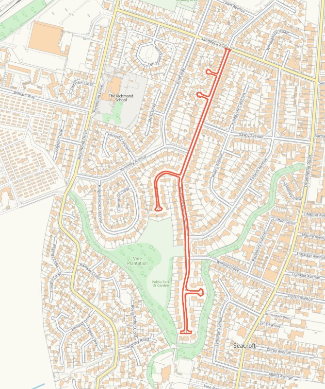 conrete works map for Beresford Avenue