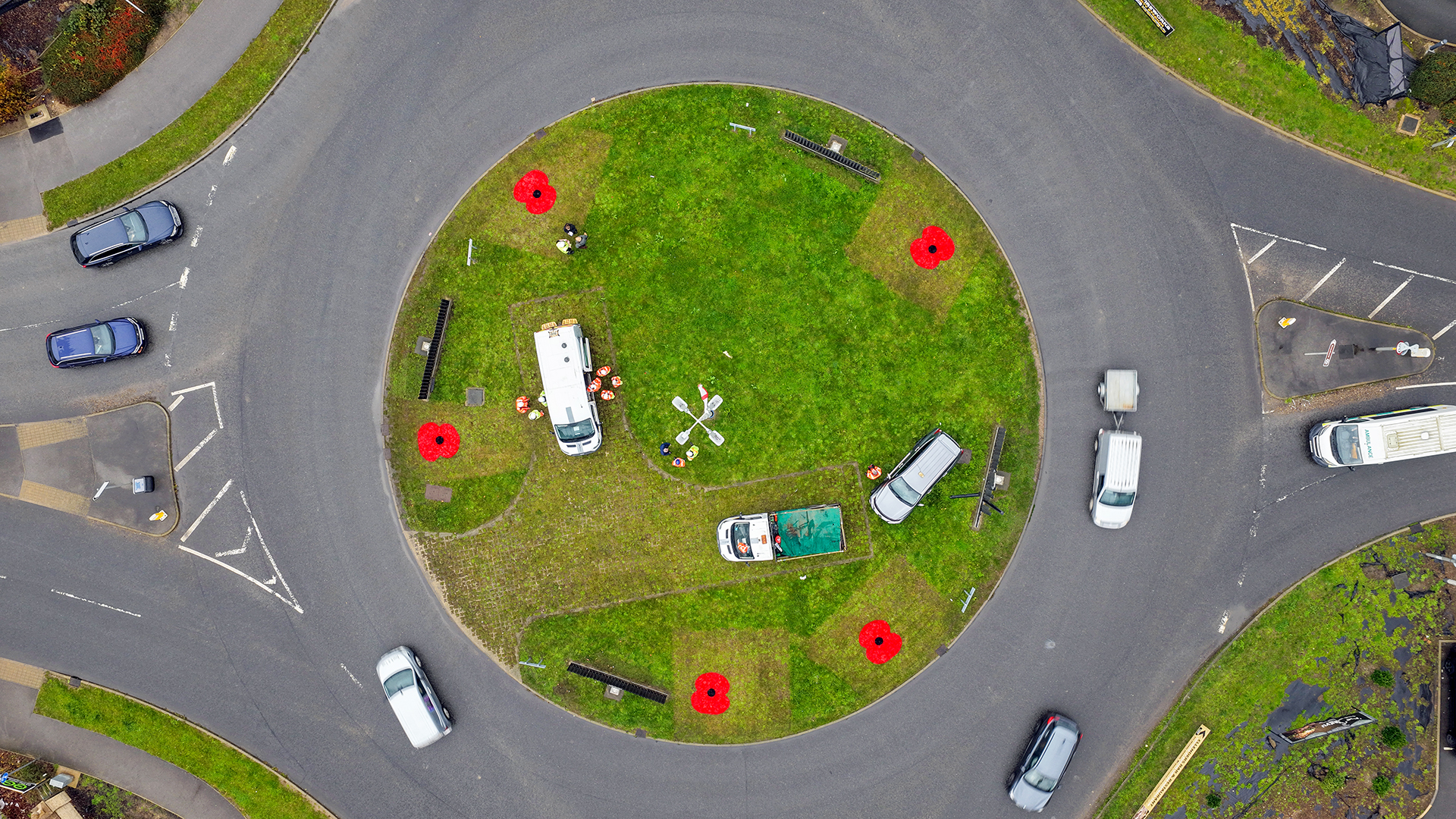Boston poppy roundabout