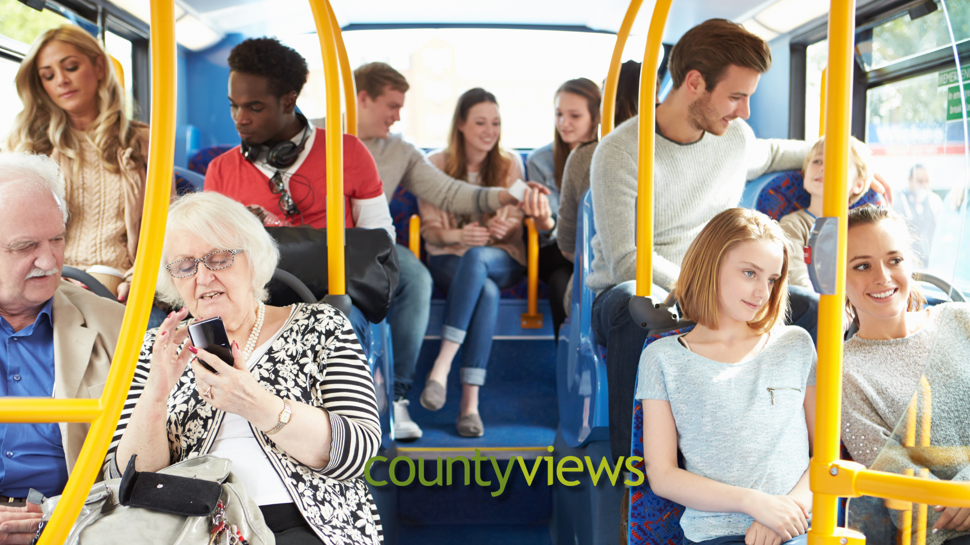 Residents on a public bus