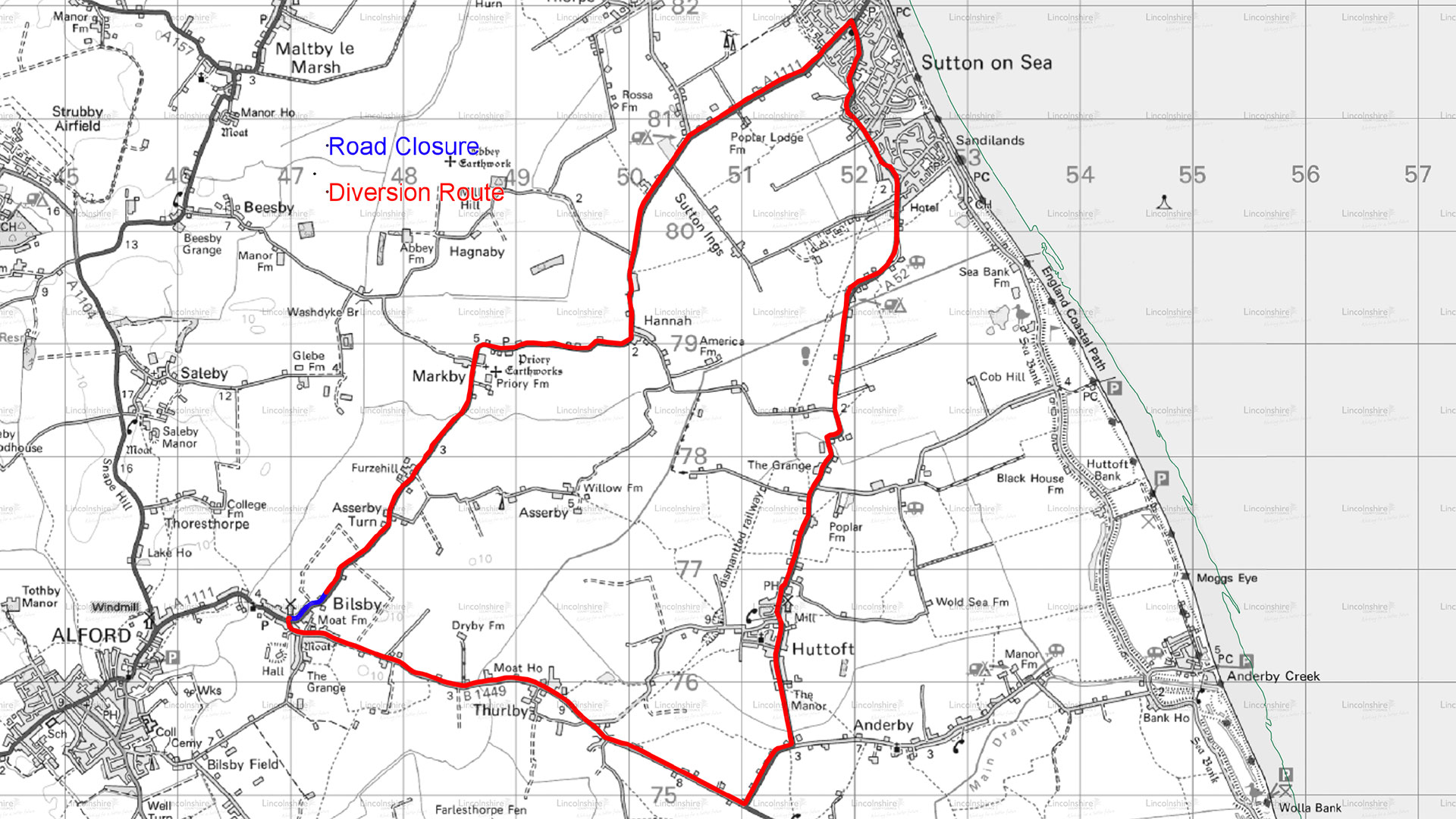 Diversion route A1111