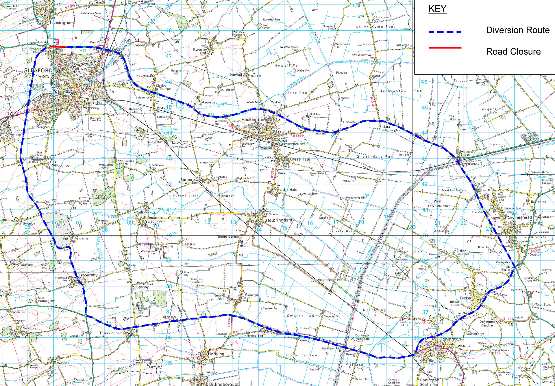 Diversion route A17 east