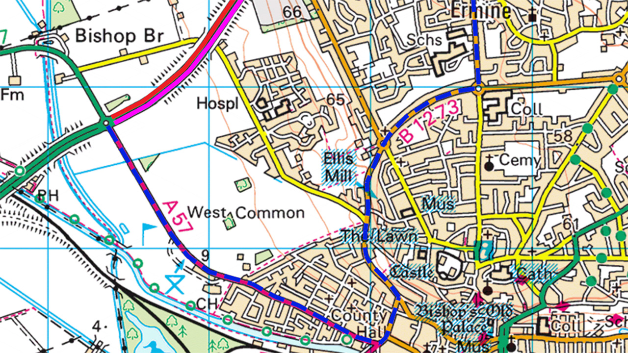 Diversion route a46 eastbound lane