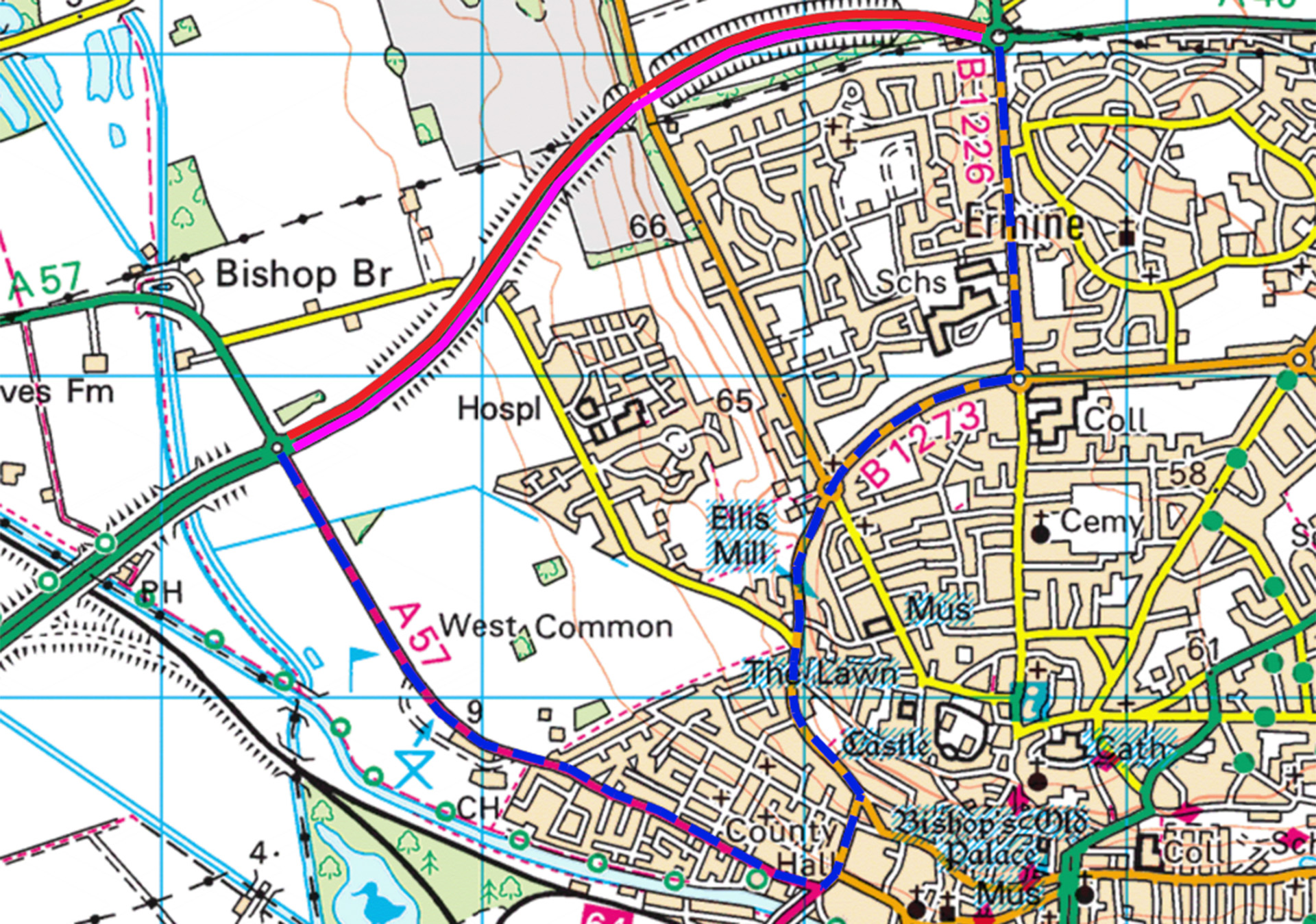 Diversion route a46 eastbound lane full