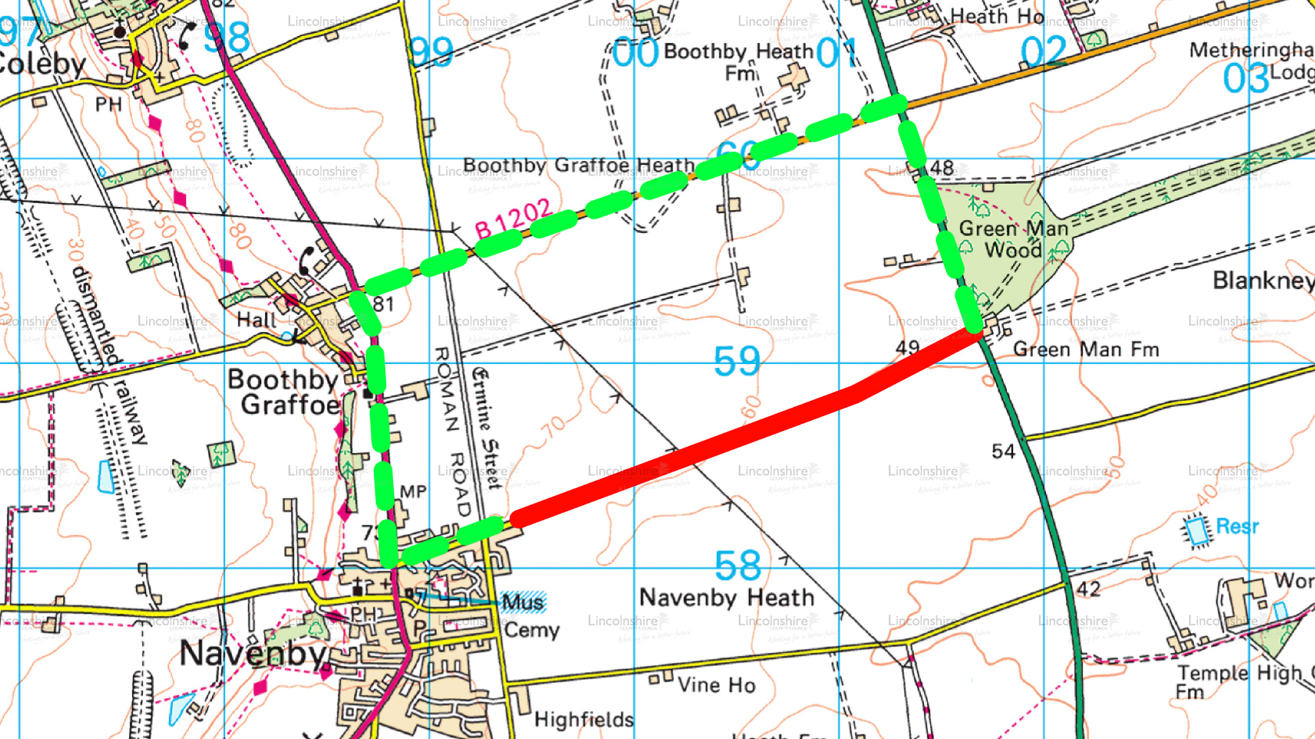 Diversion Route - C3 Green Man Road, Navenby