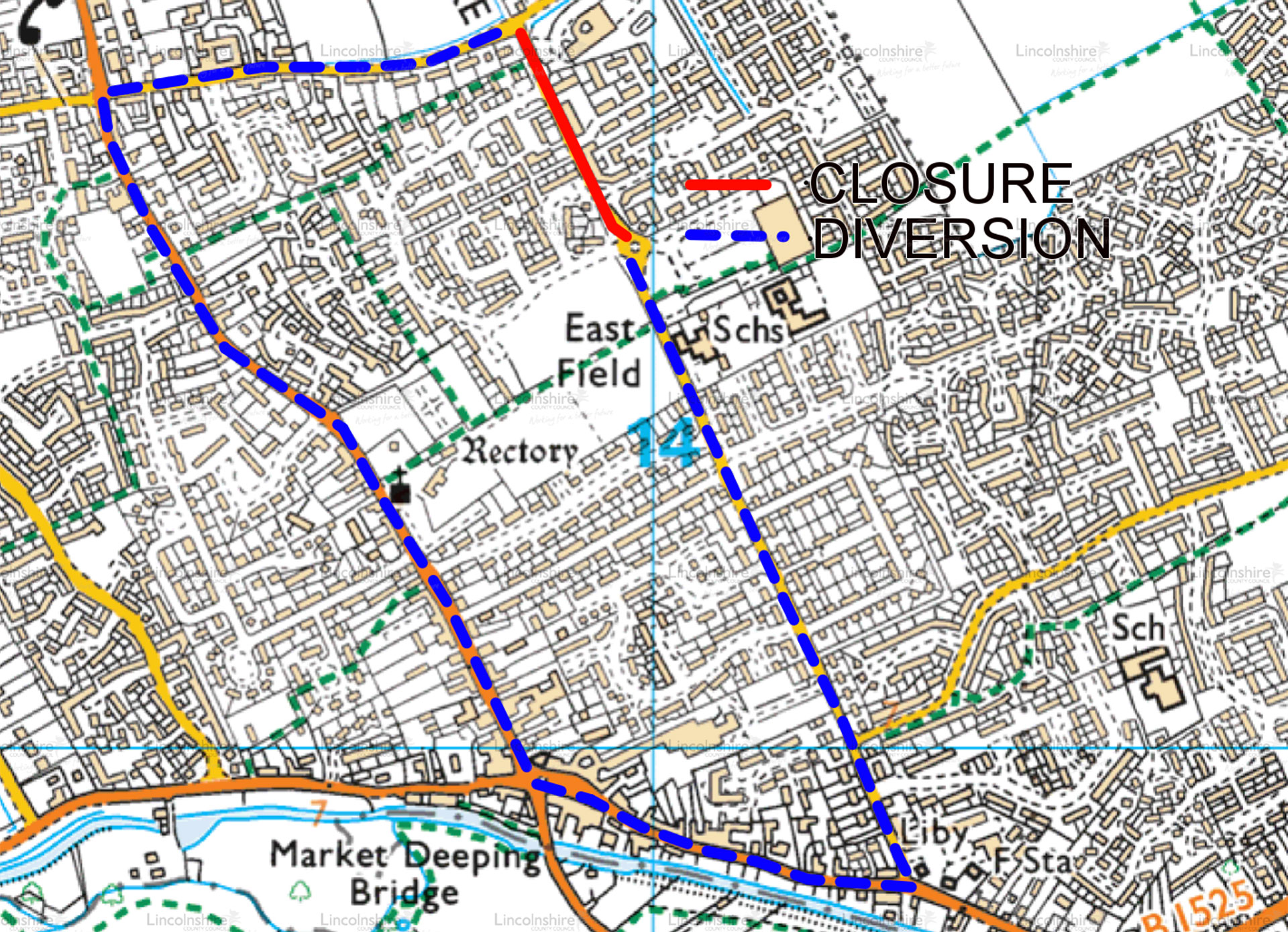 Diversion route Godsey Lane