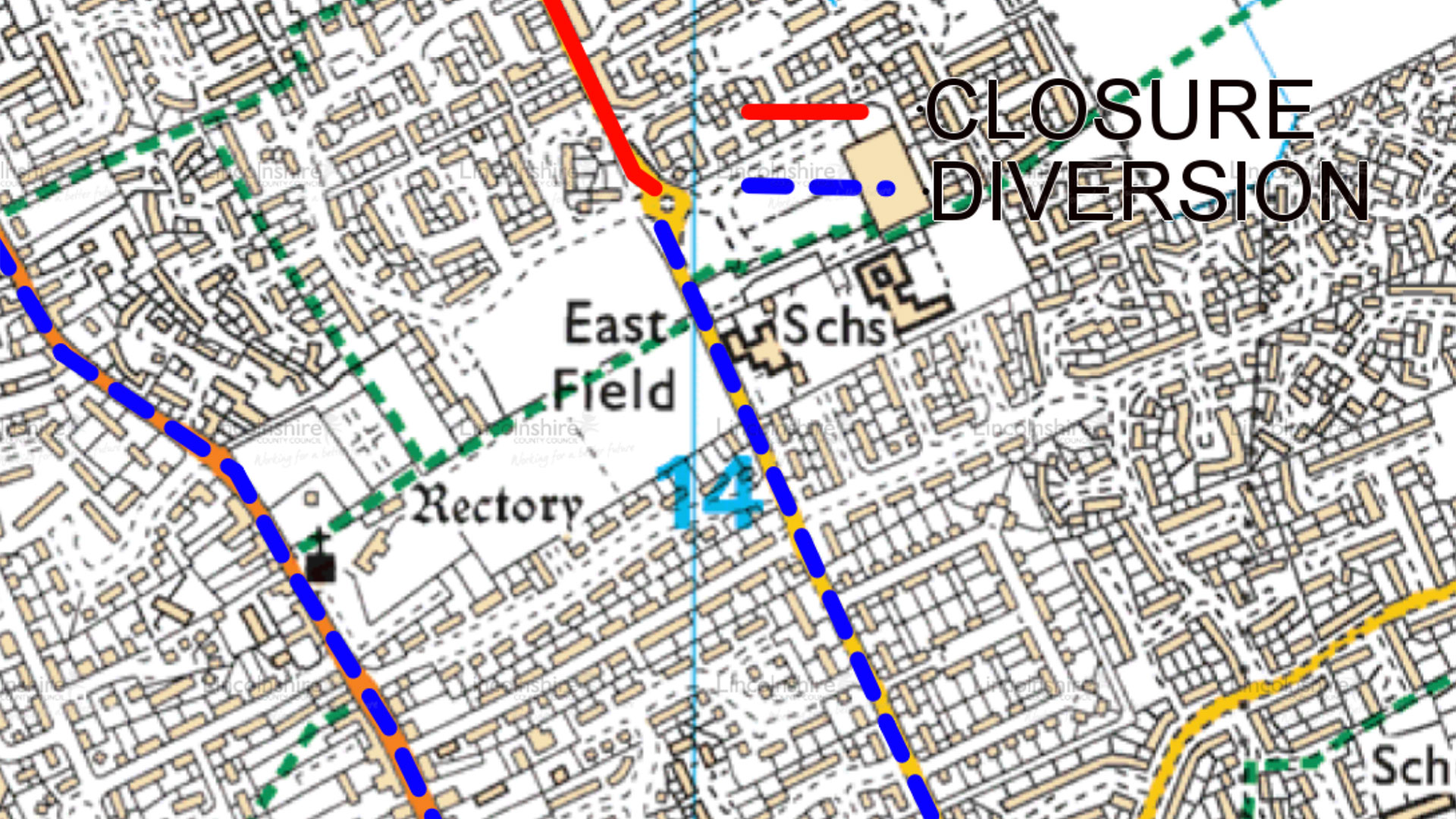 Diversion route Godsey Lane