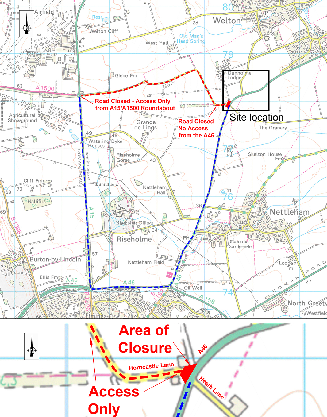 Diversion route -Horncastle Lane