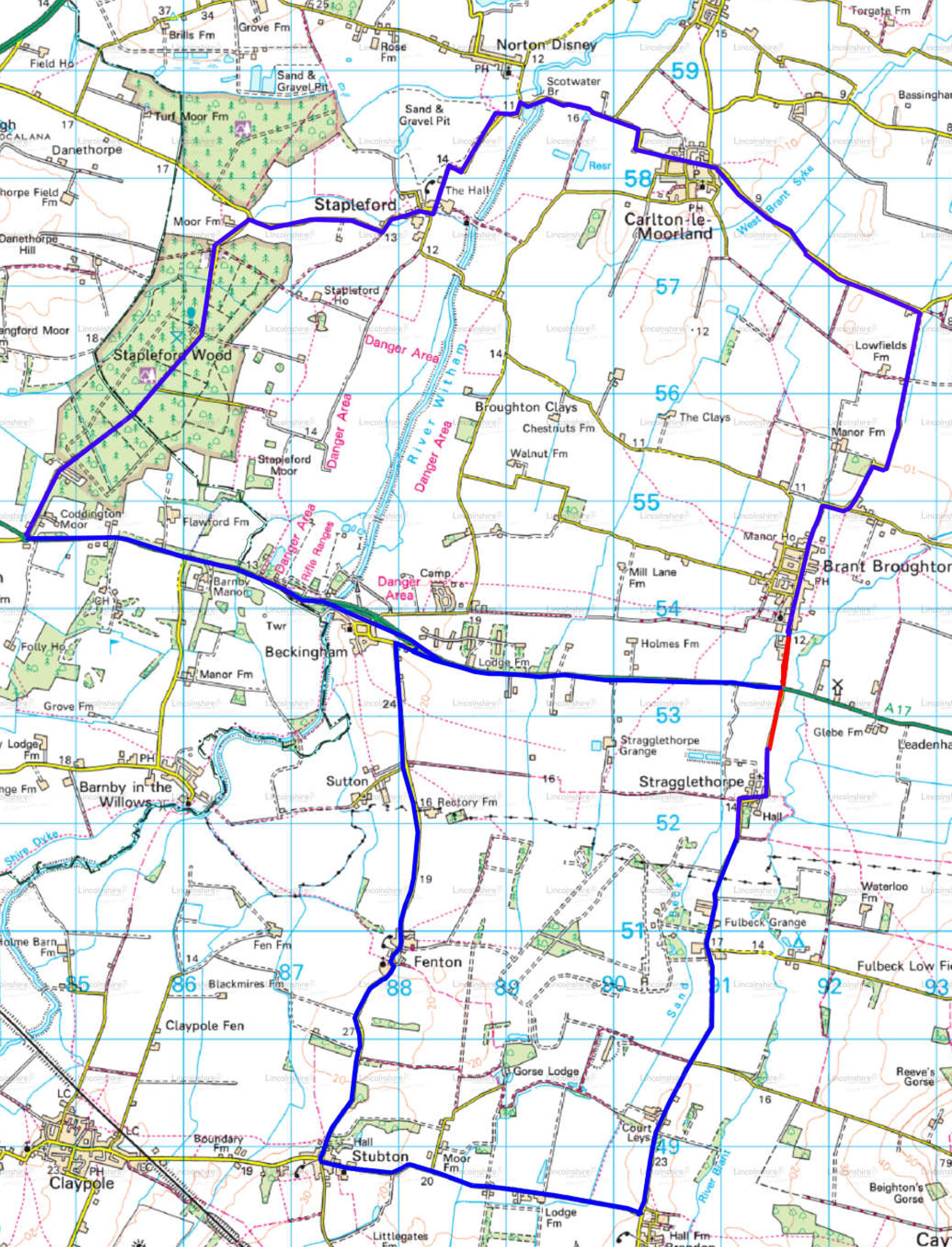 Diversion route Stragglethorpe Lane and High Street