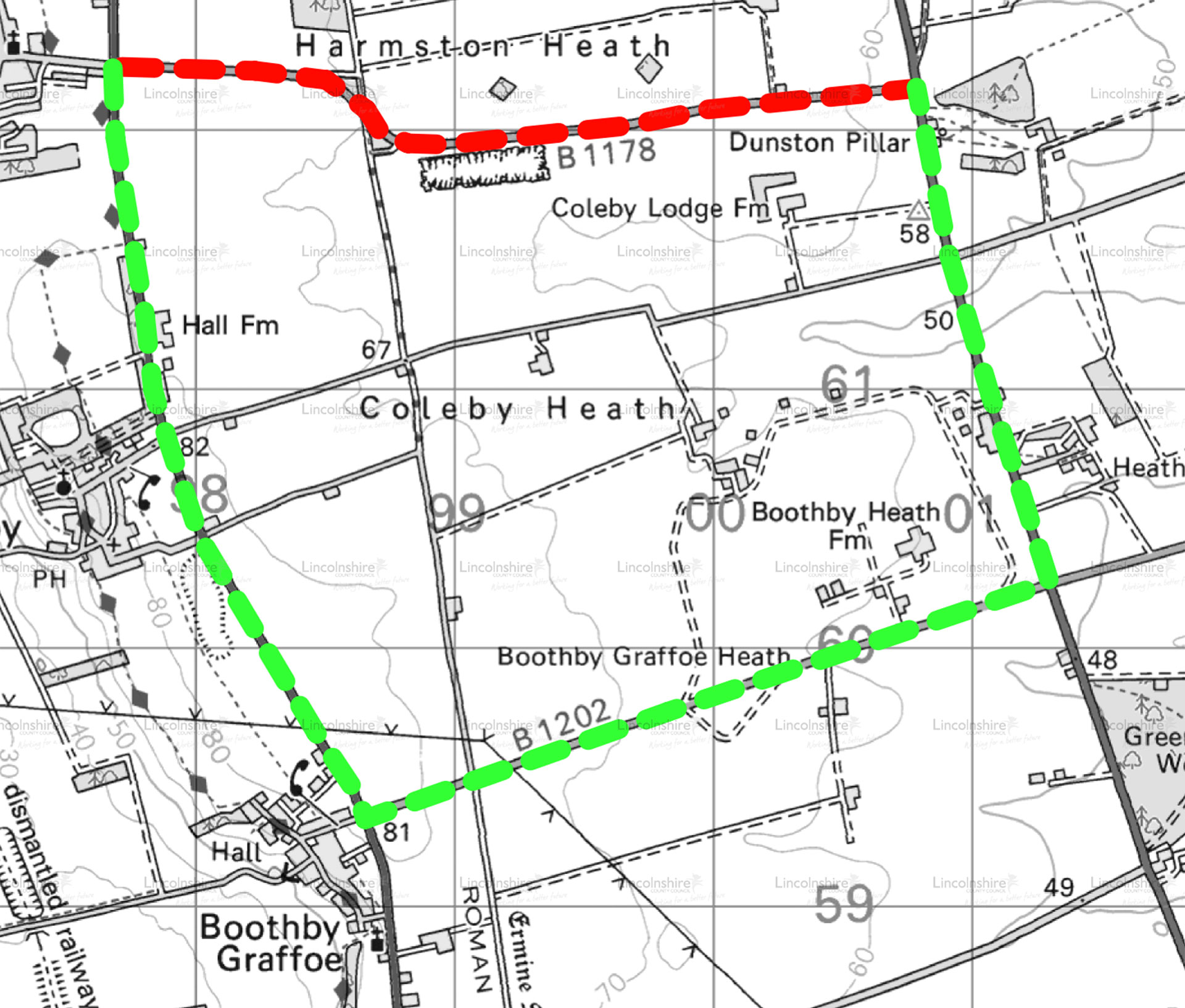 Diversion route Tower Lane Harmston