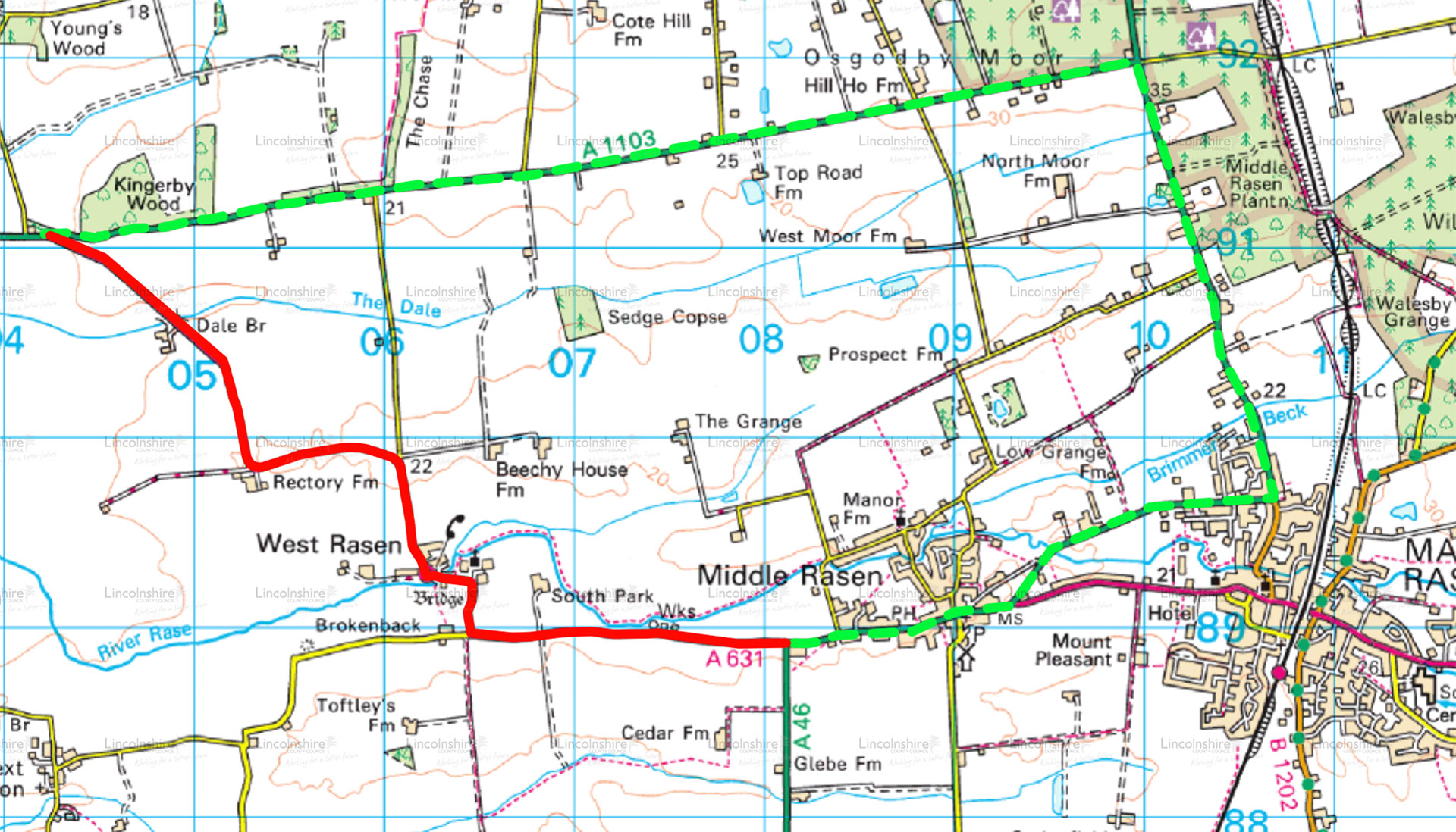 Diversion route - West Rasen