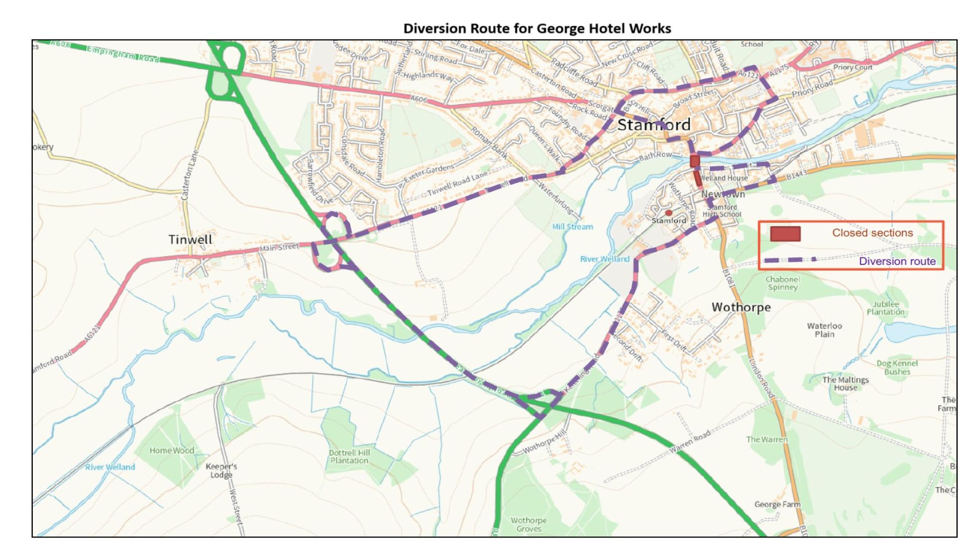 Stamford. town, bridge, works, George, hotel, diversion