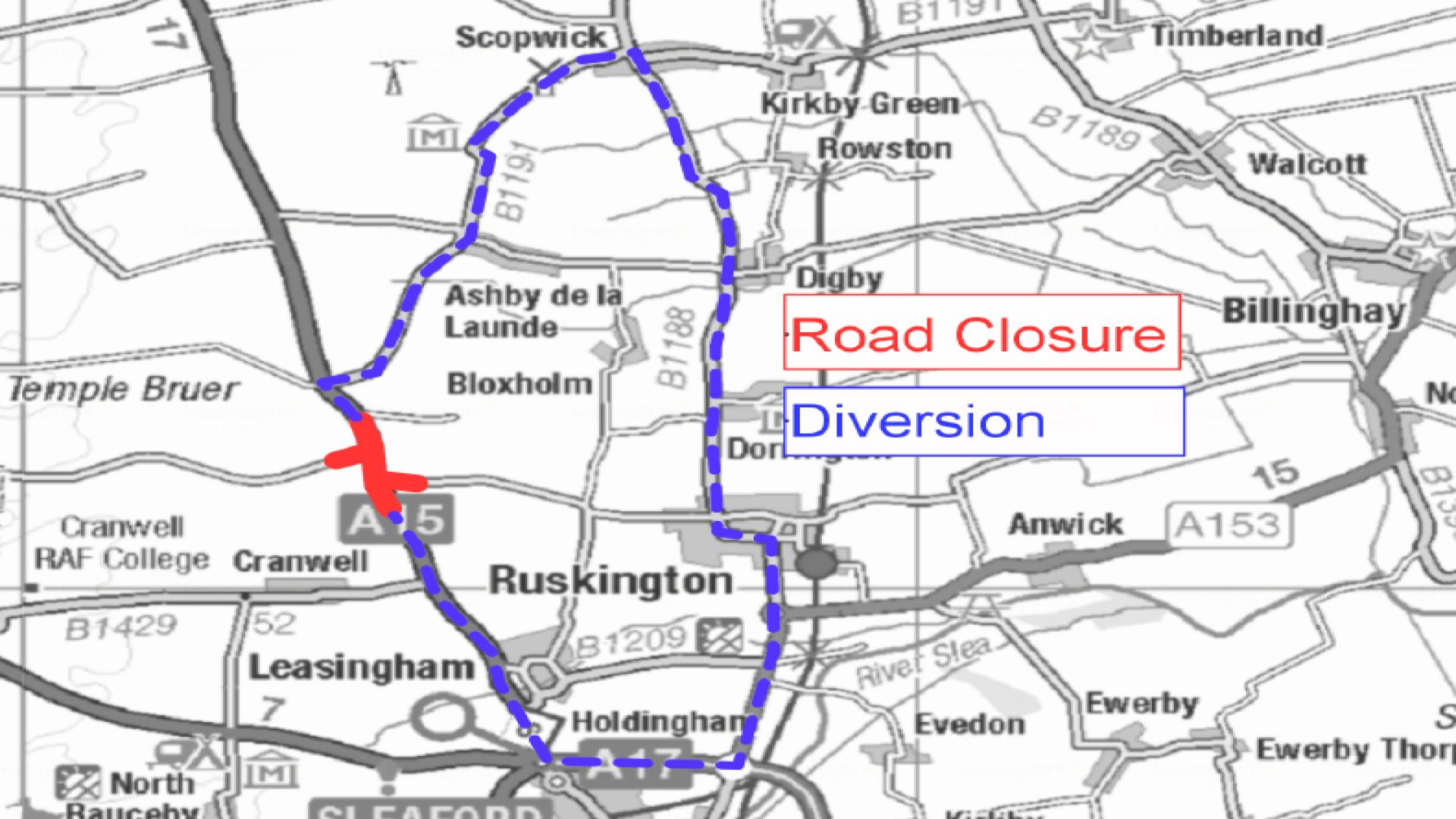 Diversion Route - A15 Dunsby