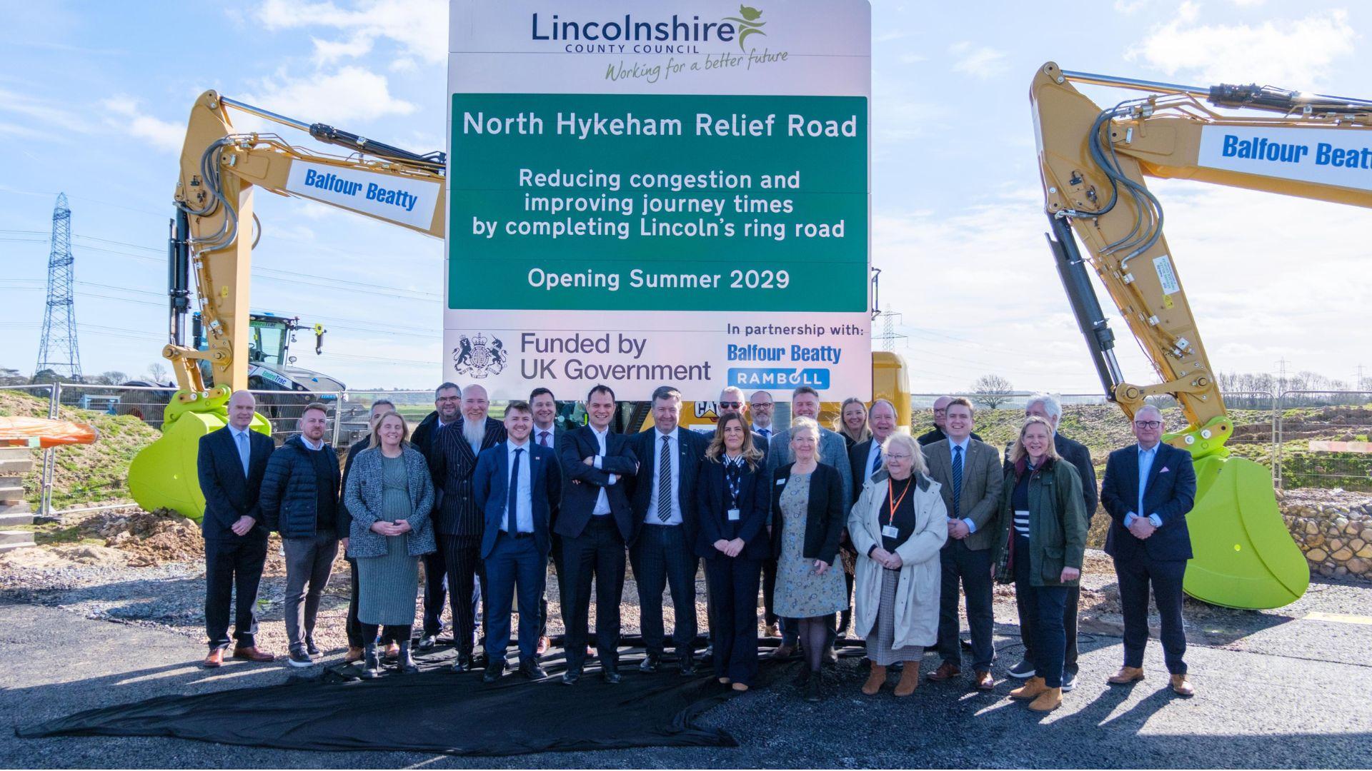 North Hykeham Relief Road Group Photo - Groundbreaking