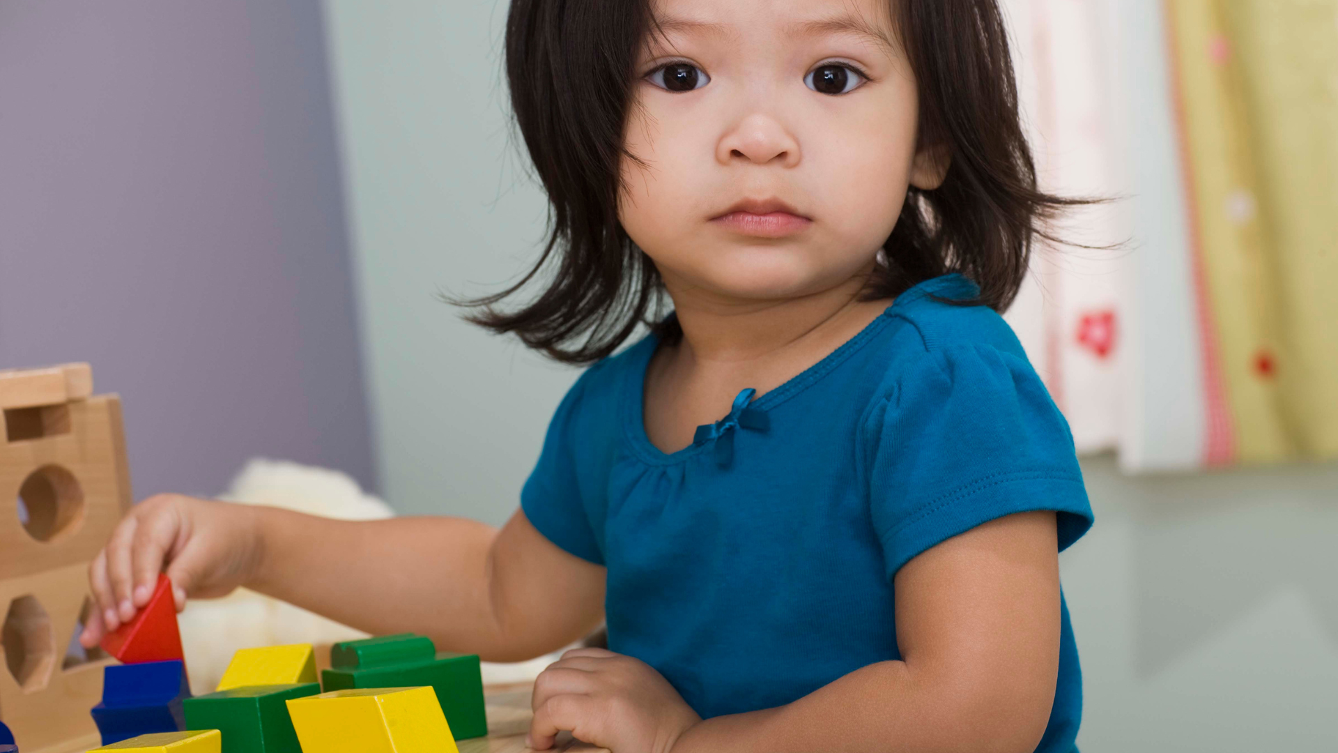 A young toddler playing