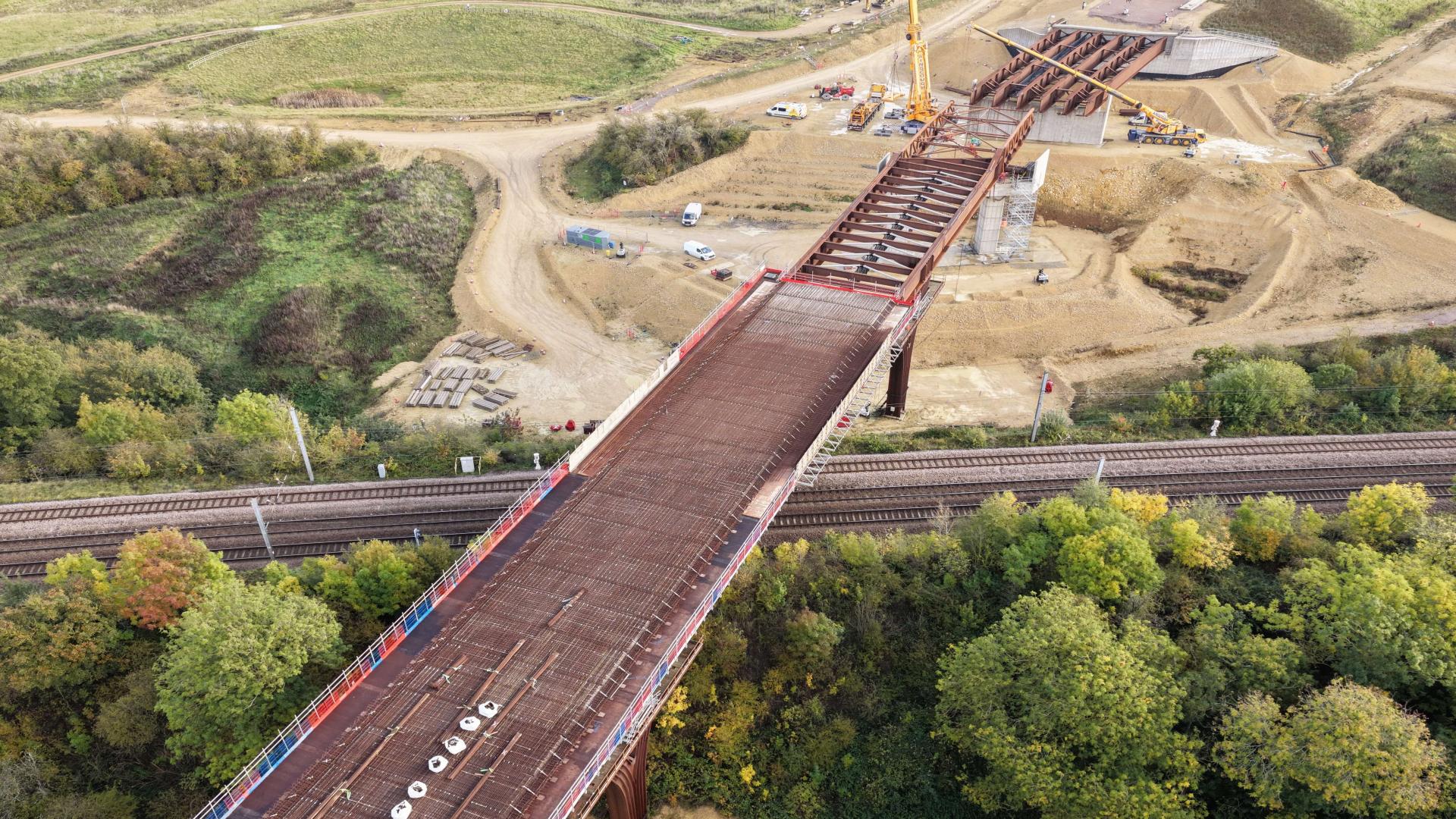 Grantham Southern Relief Road bridge - drone Oct 2026