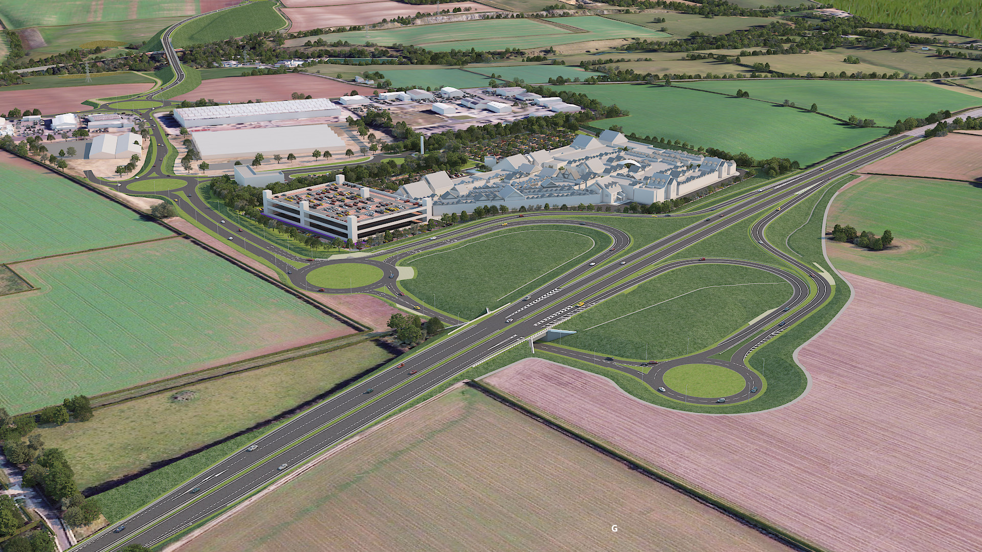 Artist's impression of completed relief road