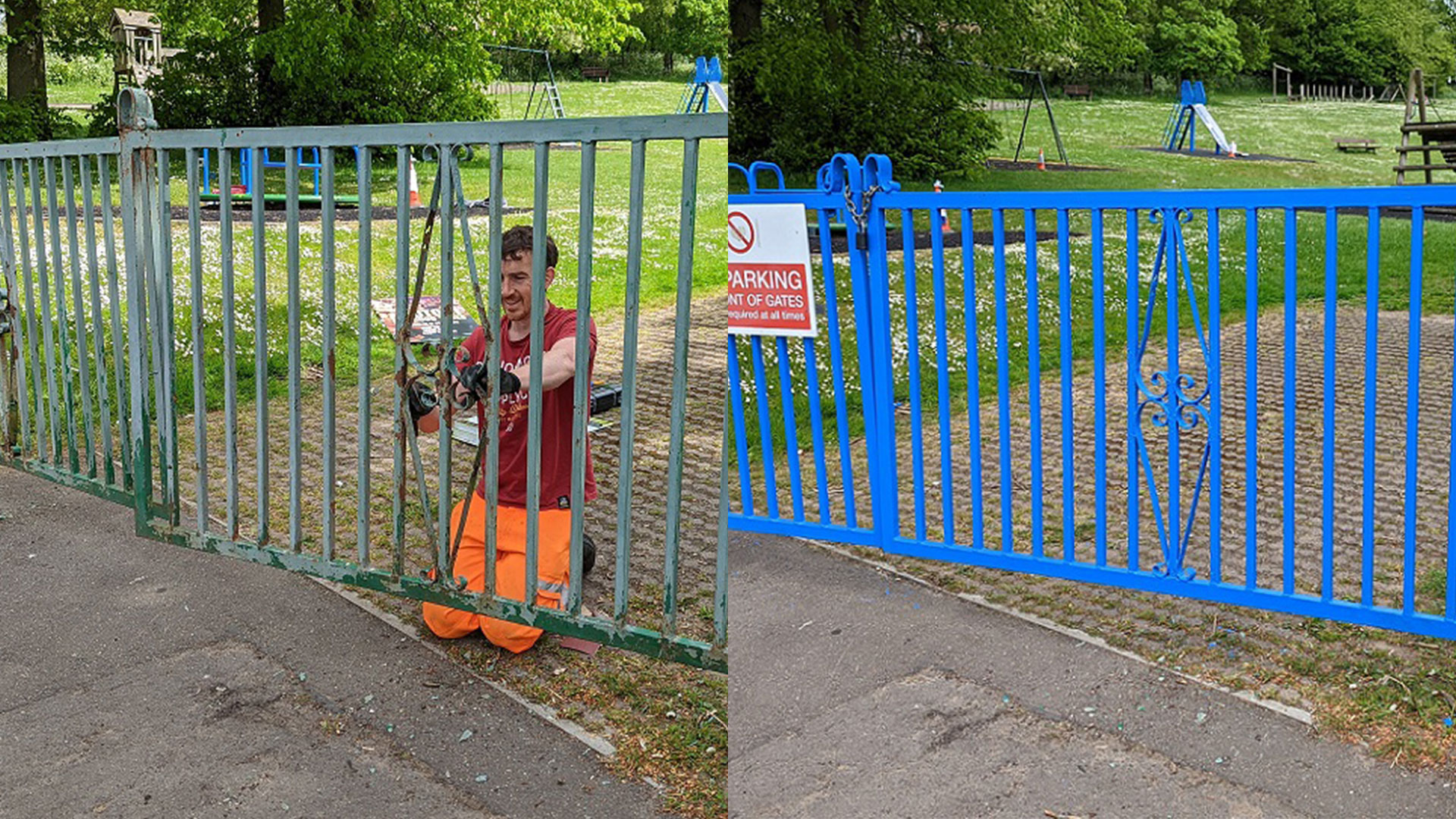 Gate before and after