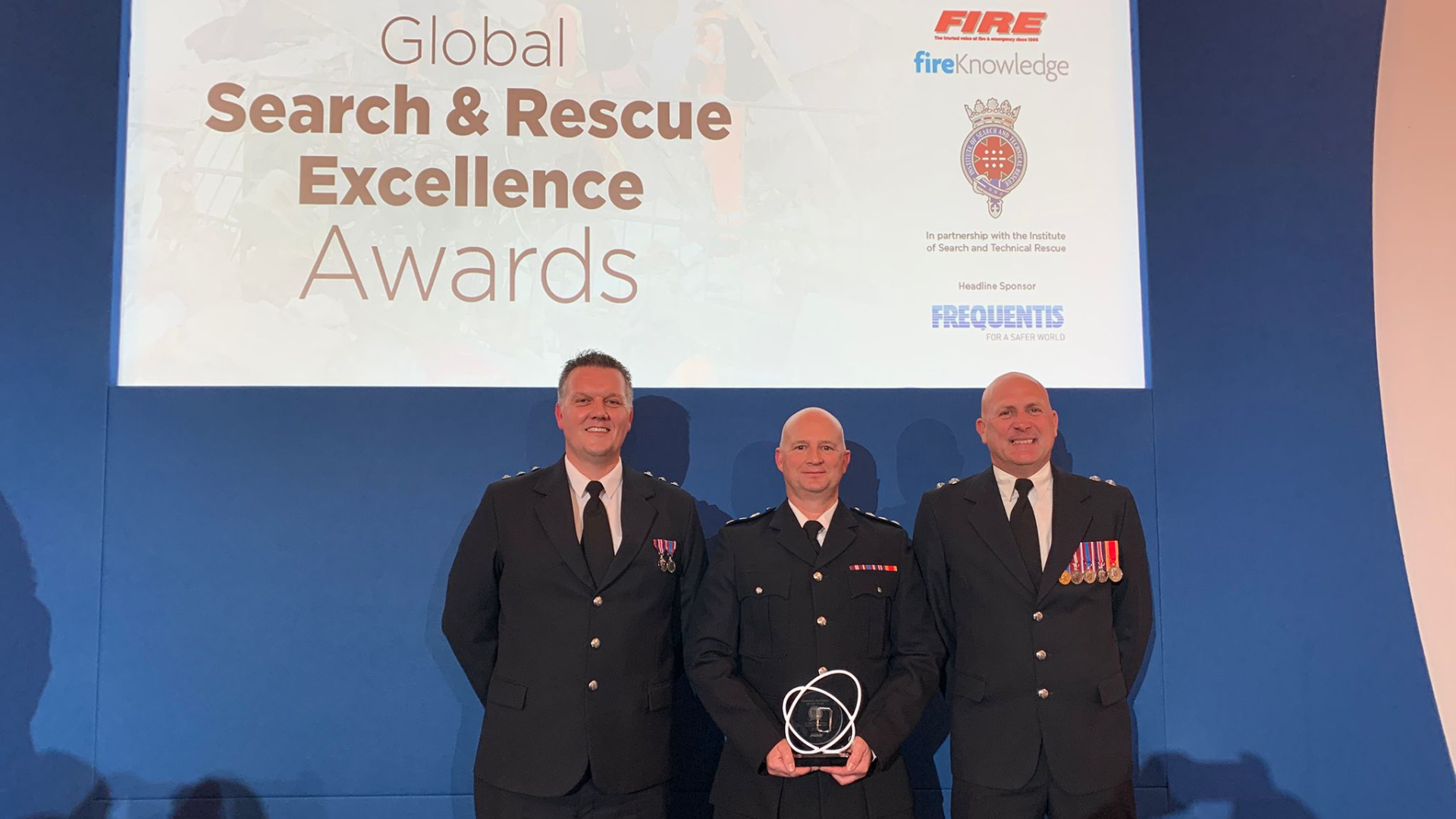 Pete Lake, Shaun Yates and Colin Gildon receiving the Training Provider of the Year award