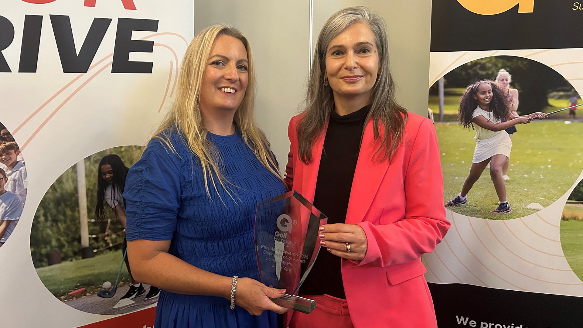 Members of the HAF team receiving an award from the Golf Foundation