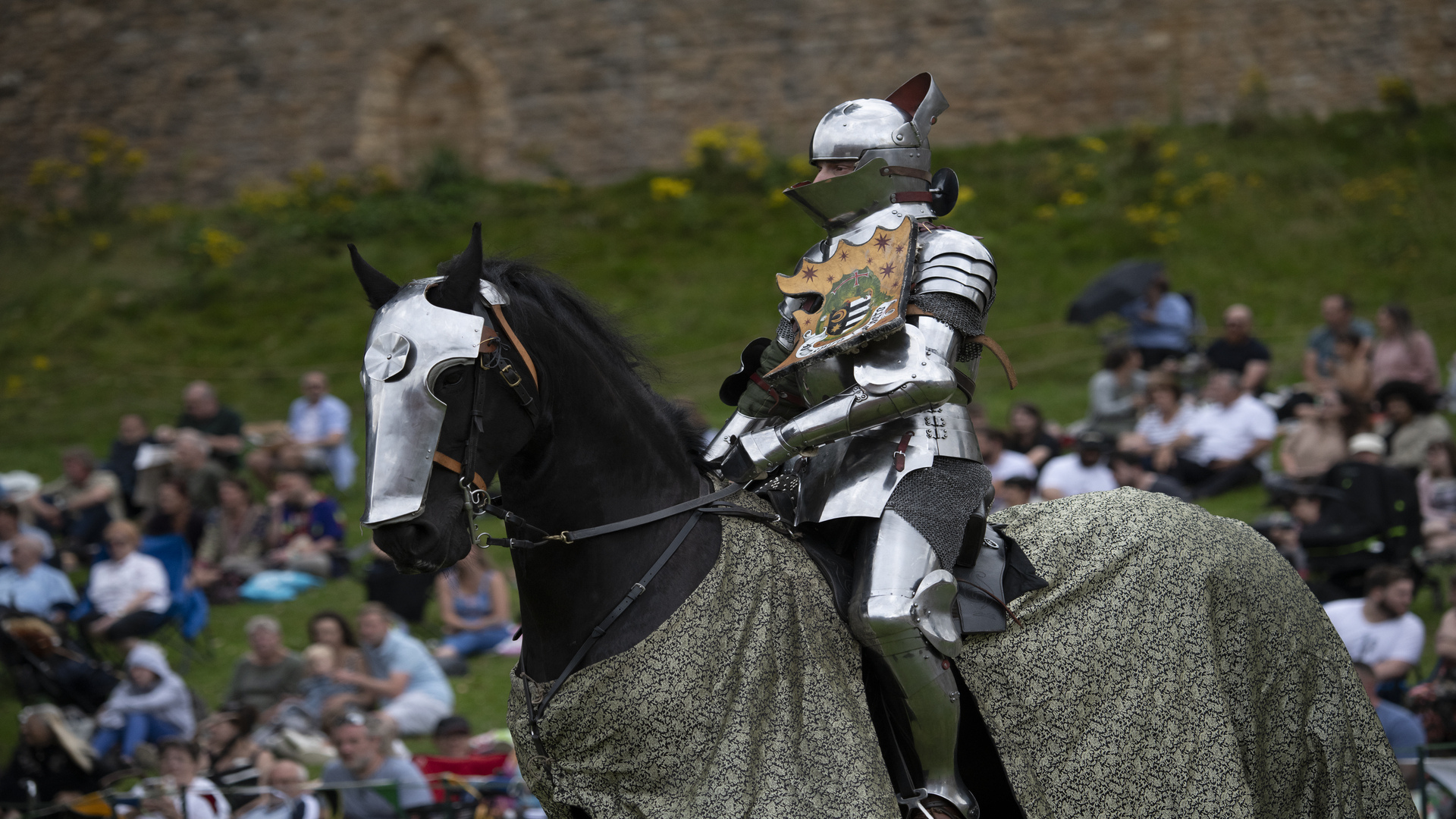 A knight competes in The Grand Medieval Joust