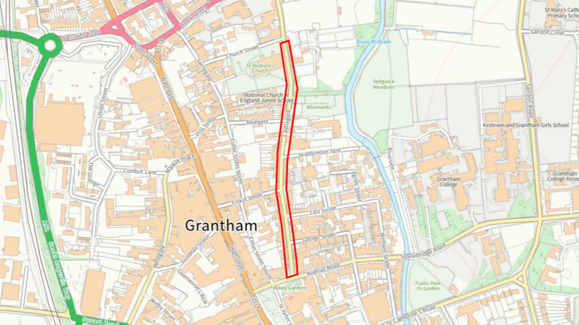 Grantham resurfacing map