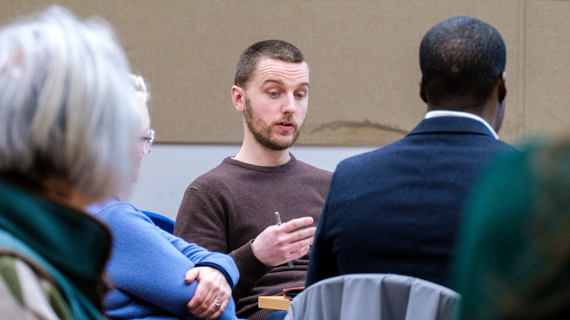 Man talking in meeting