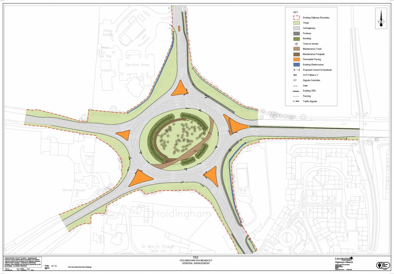 Holdingham Roundabout plan