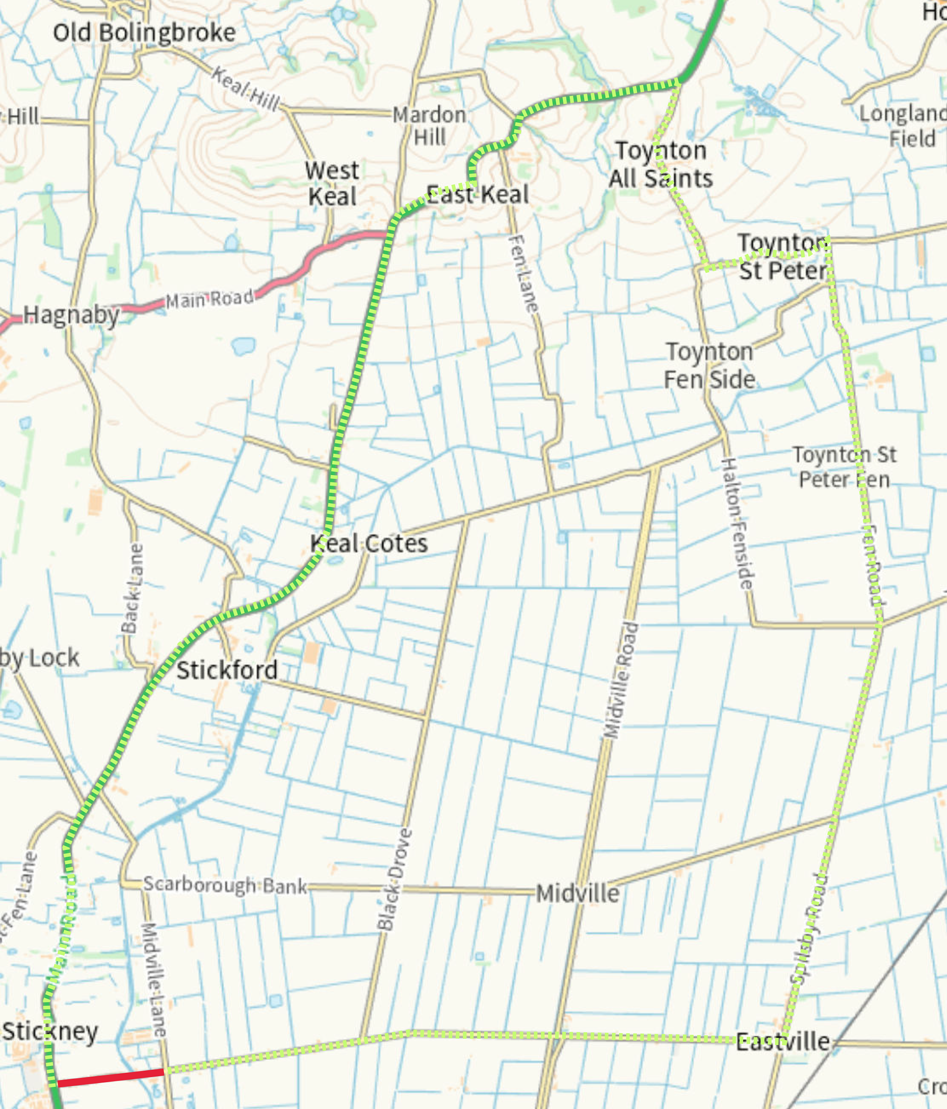 Horbling Lane Sticknet Road Closure and Diversion Route.png