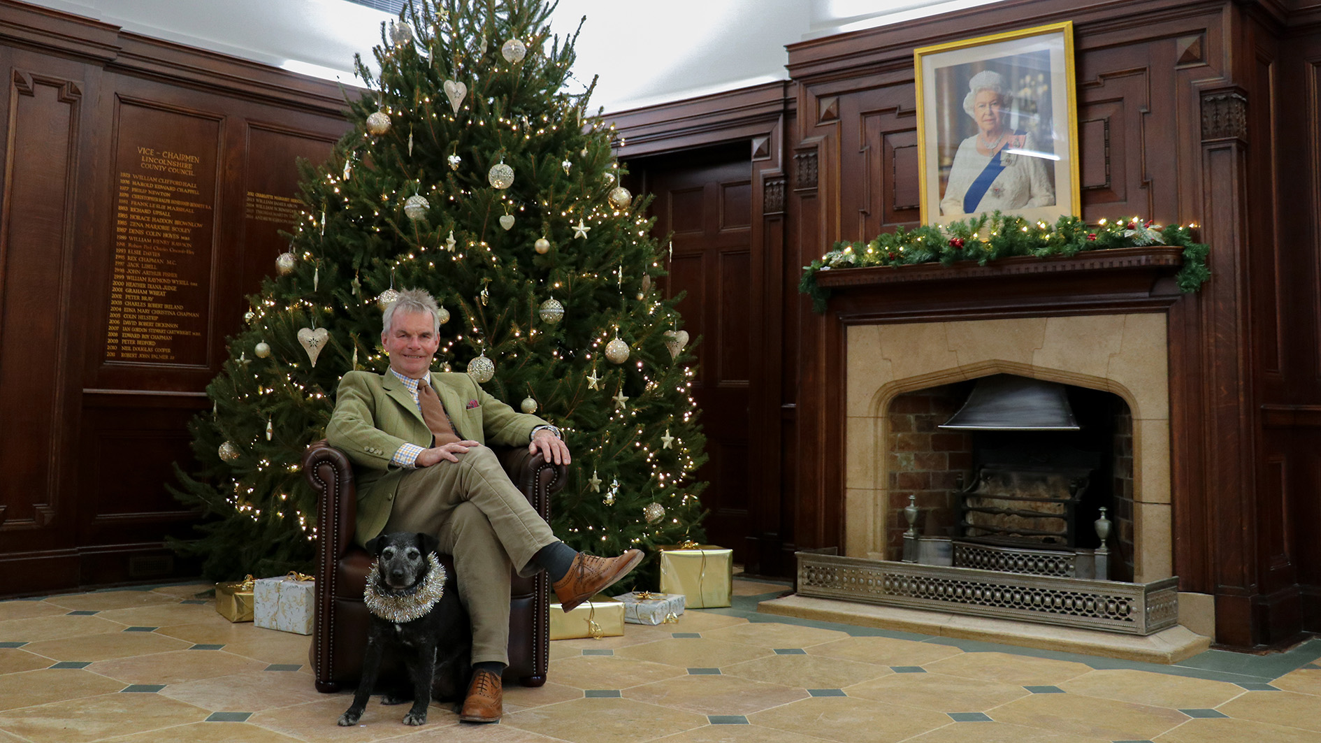 Cllr Hill and Boris at Christmas