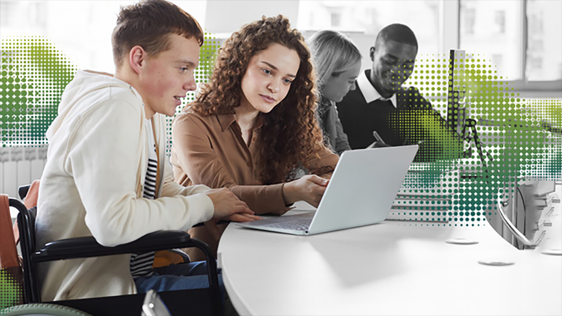 Young people learning in a classroom