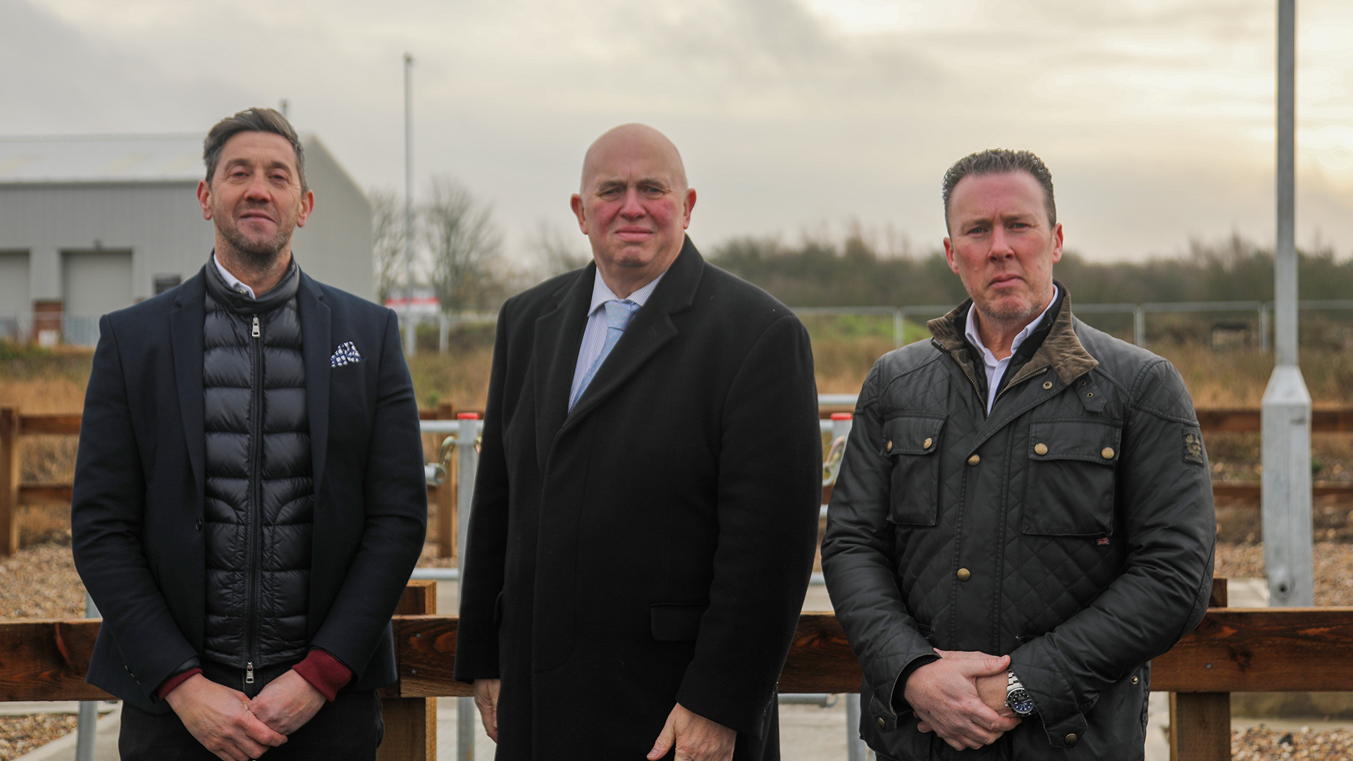 Leigh Hall and Dean Wann from Manorcrest Construction with Cllr Colin Davie, Lincolnshire County Council