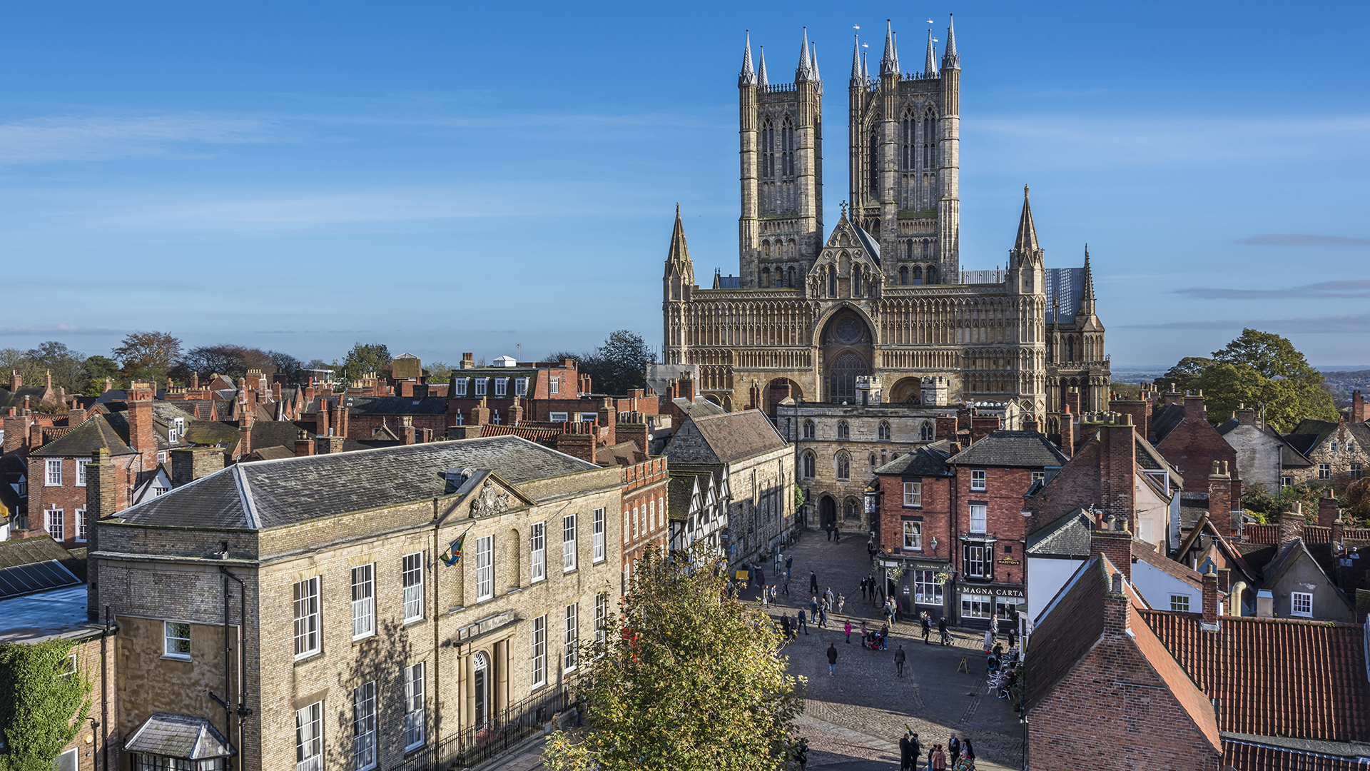 Lincoln cathedral from castle wall