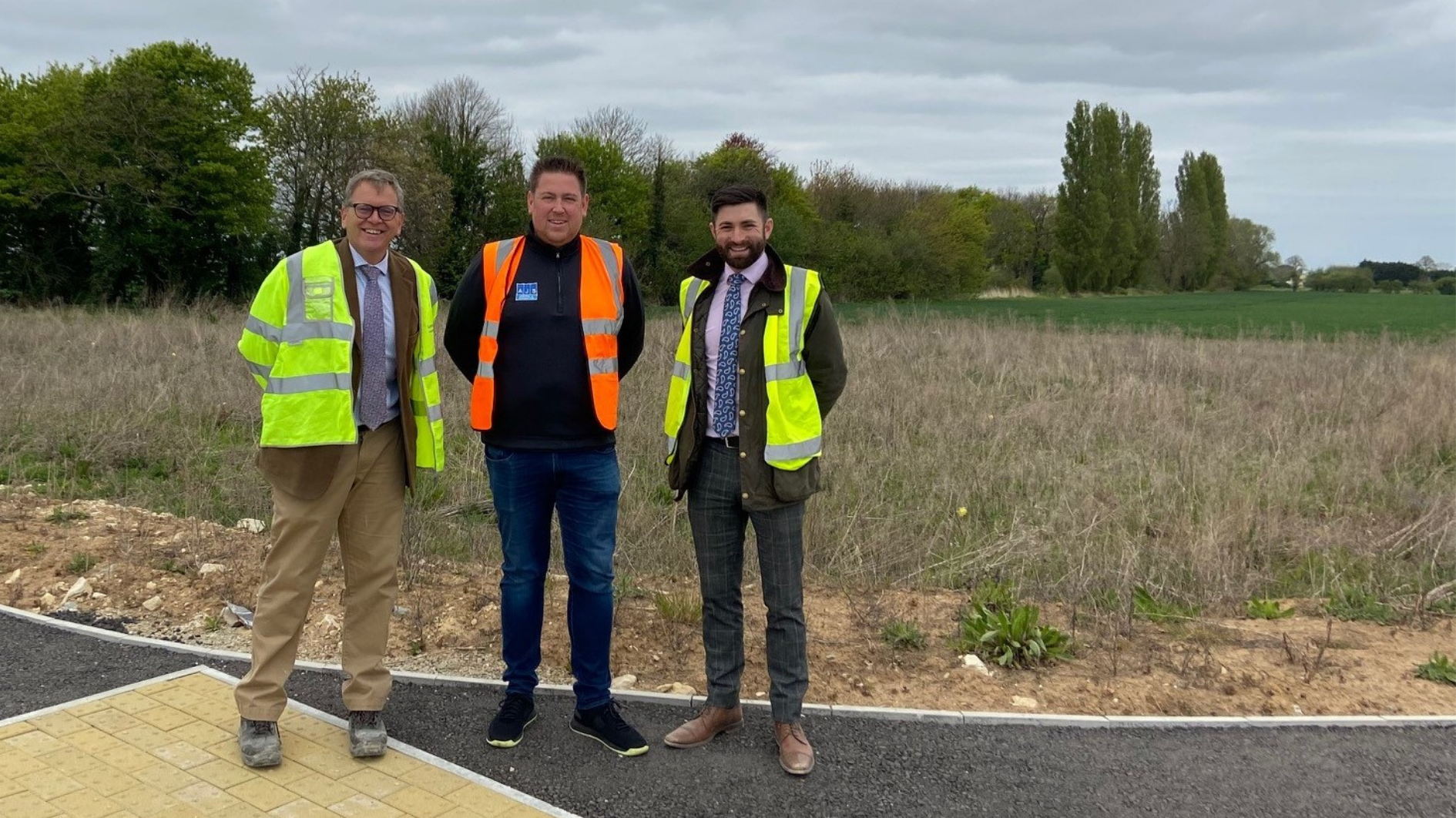 Simon Wright, Principal Officer for Regeneration at Lincolnshire County Council, James Taylor, Managing Director for AJS Automation & Control, and Jasper Caudwell, appointed marketing agent, Pygott & Crone.