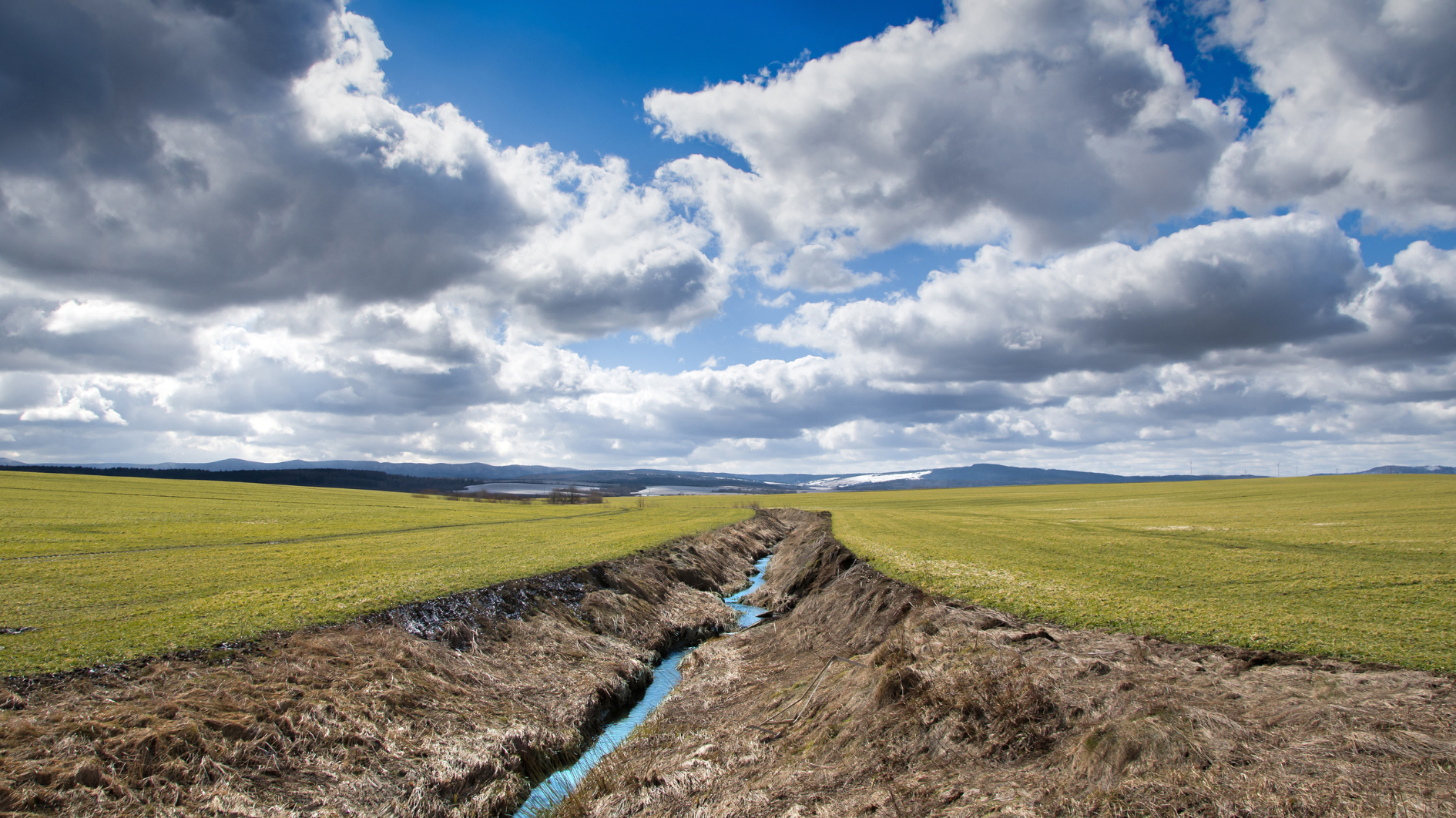 Drainage through a field