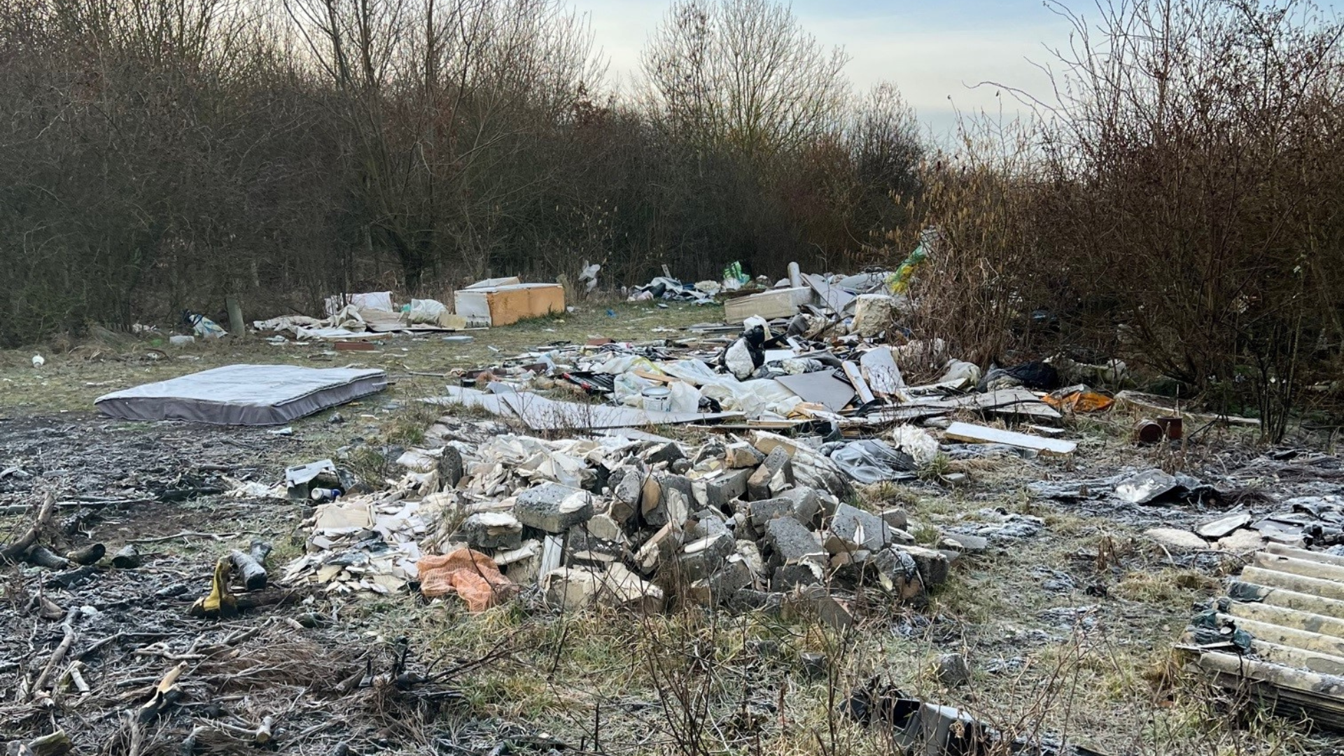 The area covered in discarded litter
