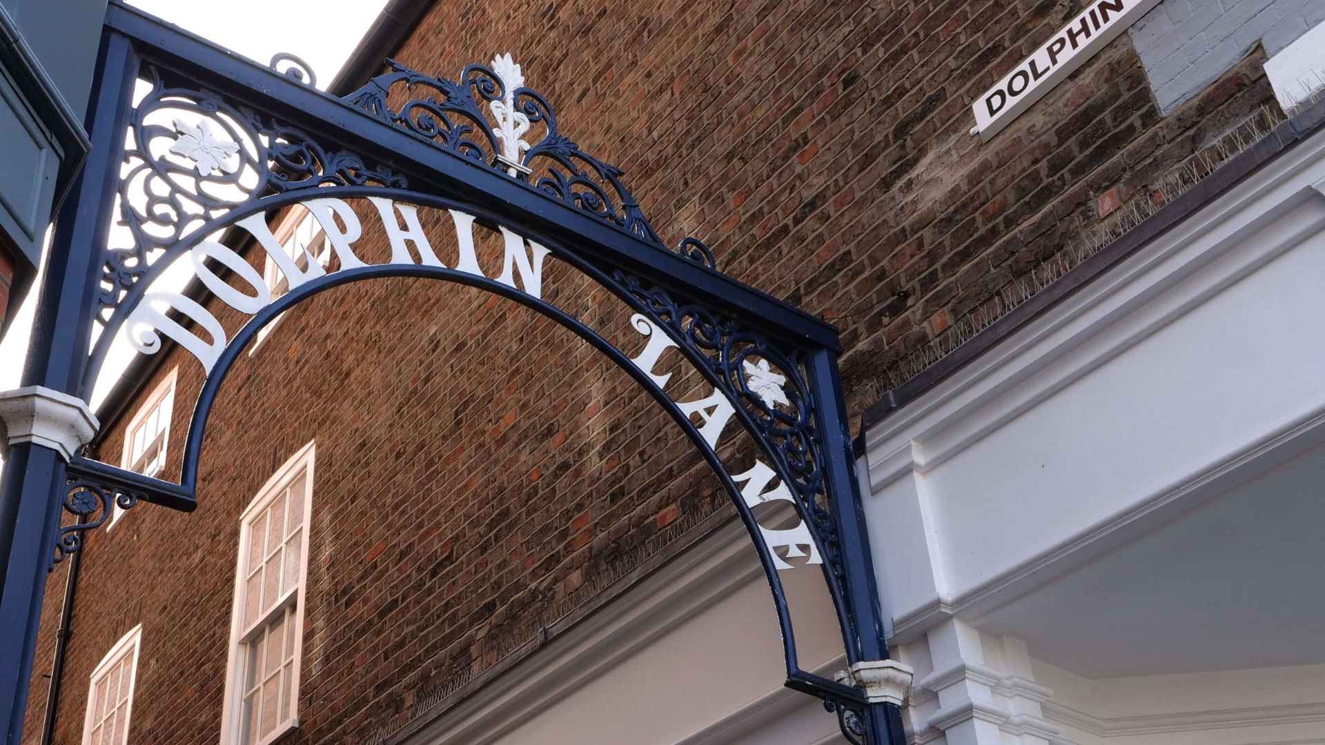 The signage above Dolphin Lane