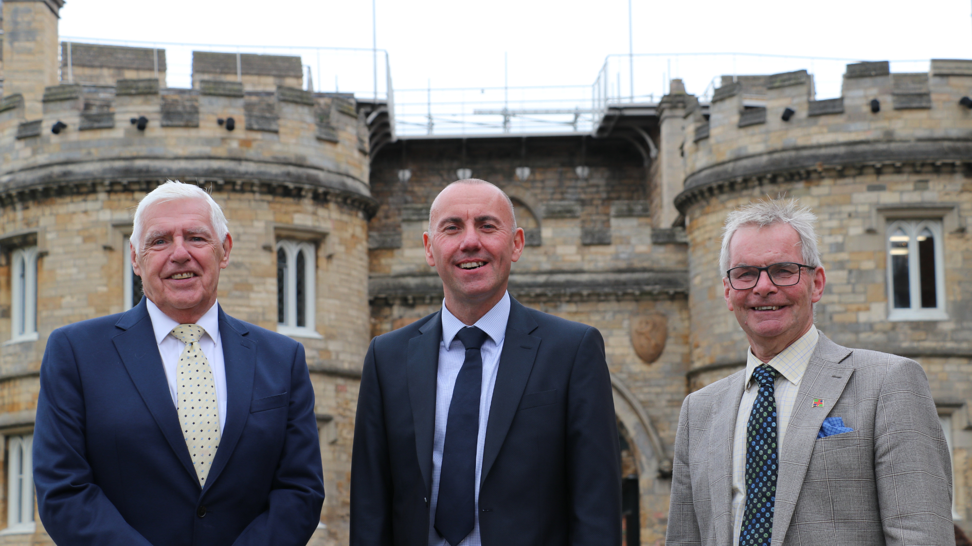 Council leaders at Lincoln Castle gate