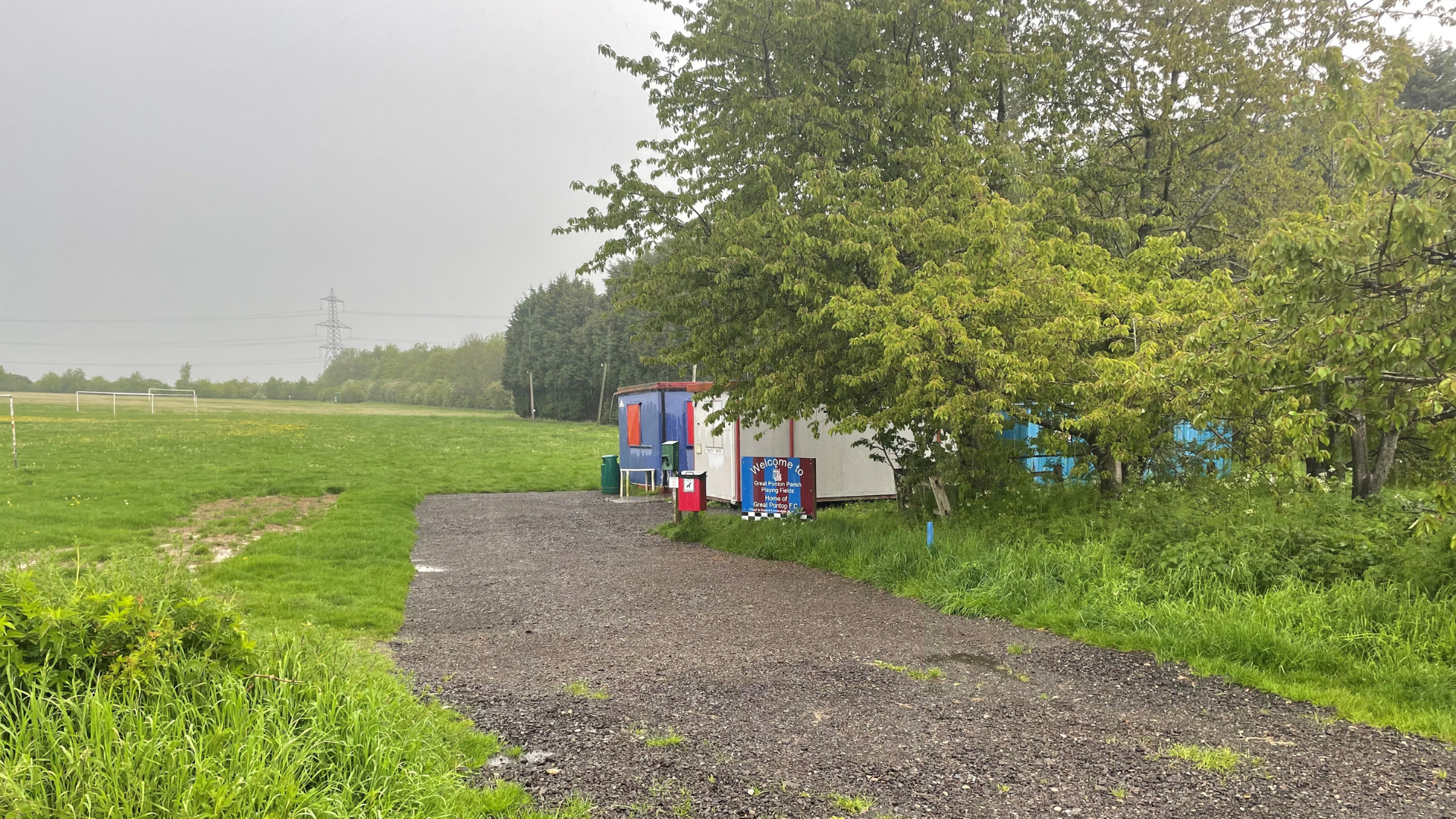 The access track to an amateur football club facility, built by Galliford Try